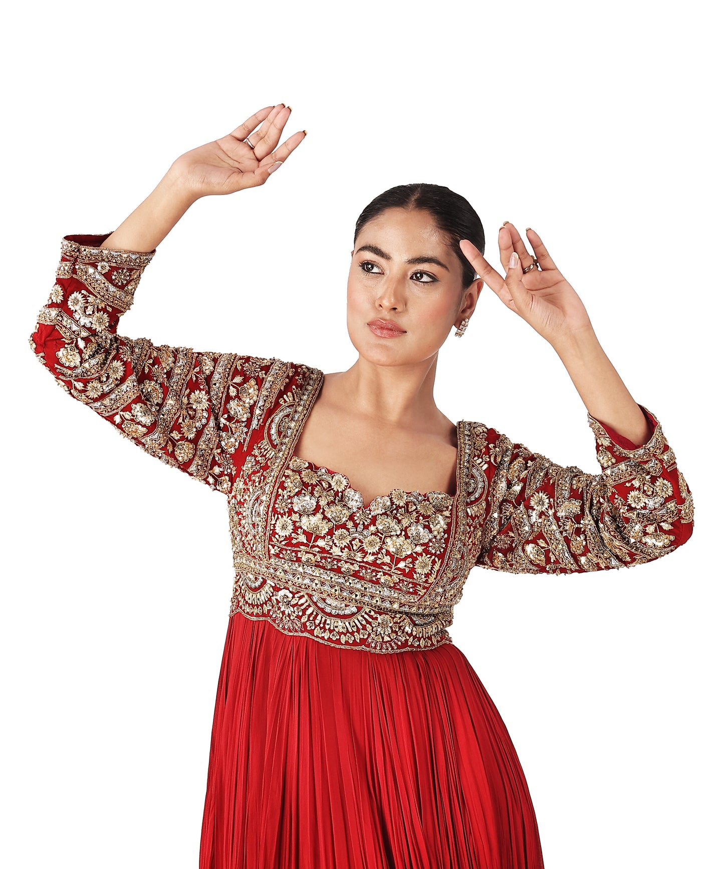 Red Zardozi Anaarkali