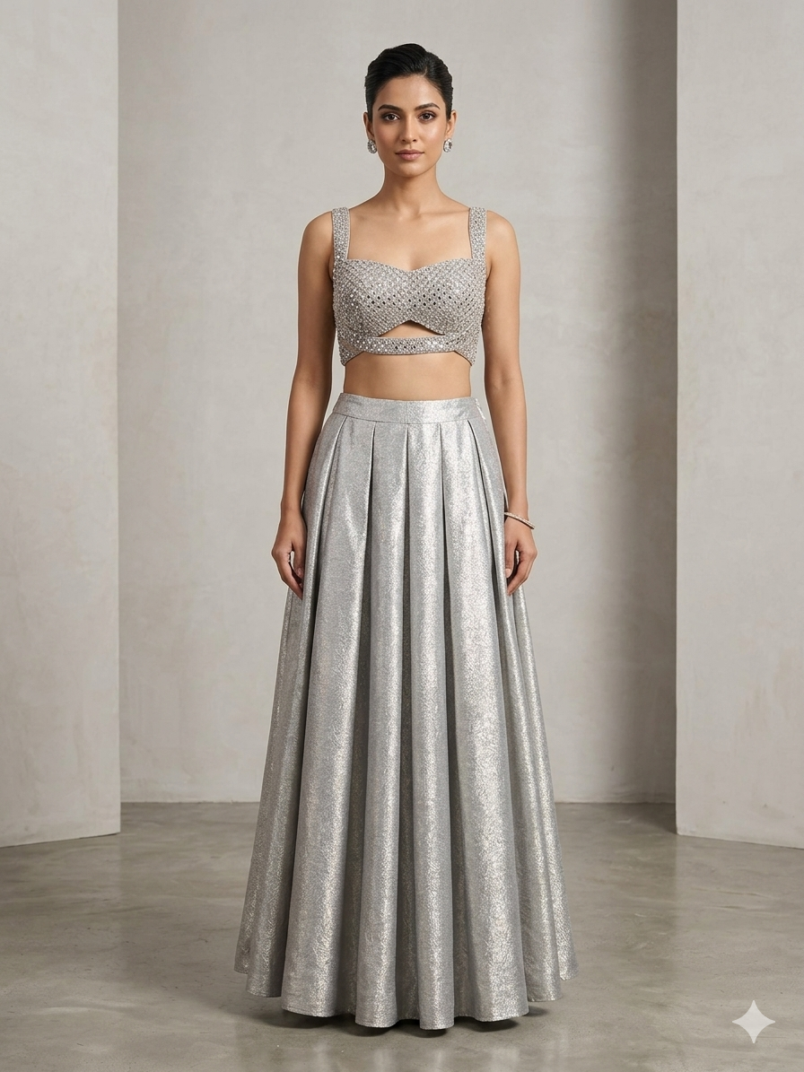 Mirrorwork and Banarsi Pallazo Set