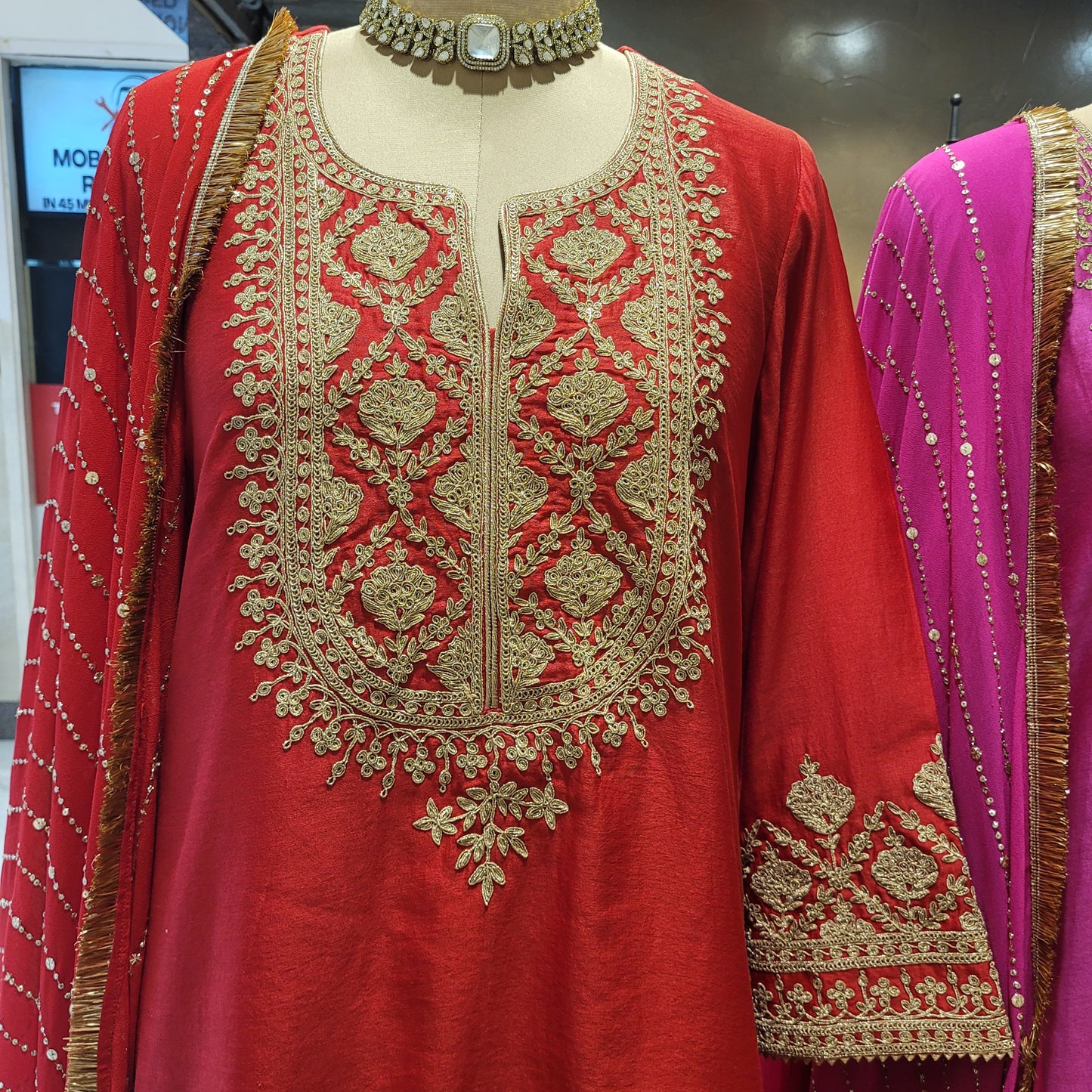 Dupatta georgette with Mukesh work