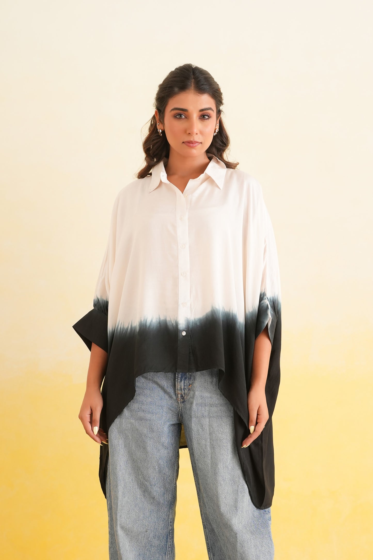 Ombre Shirt (White & Black)