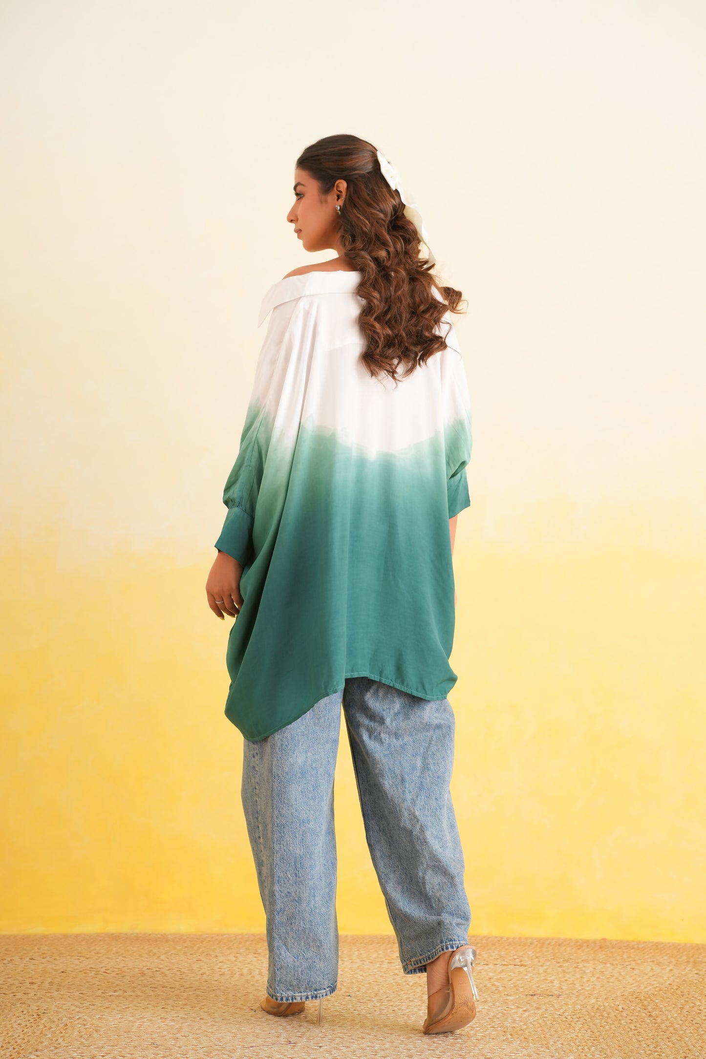 Ombre Shirt (White & Green)