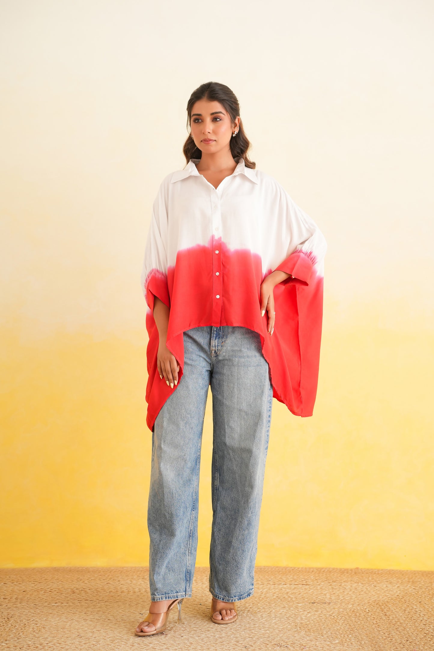 Ombre Shirt White & Red