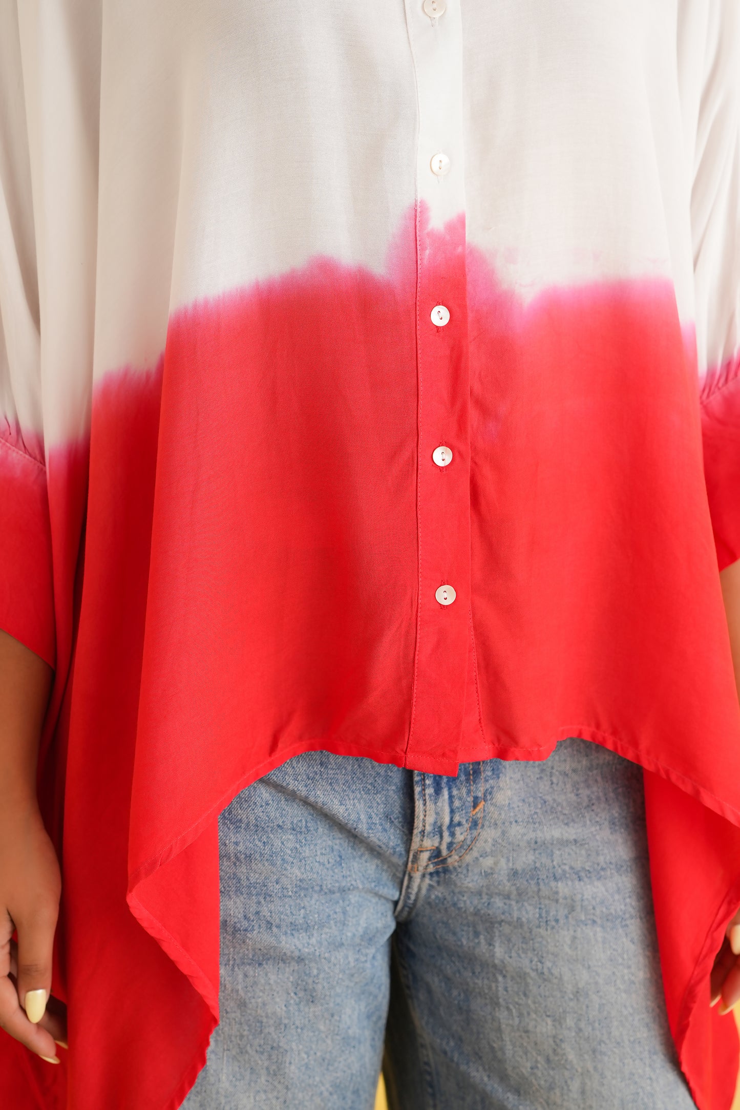 Ombre Shirt White & Red