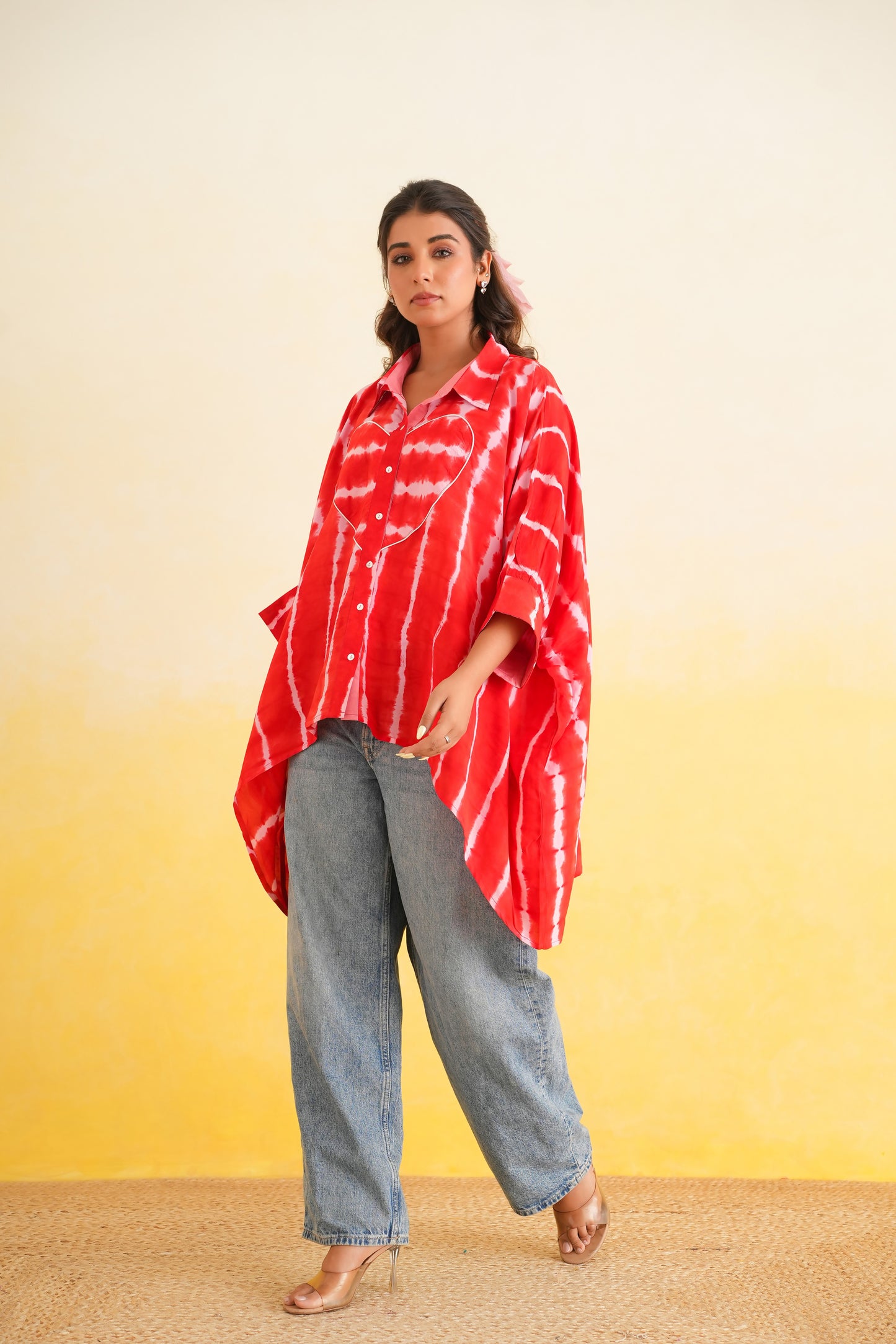 Shibori Shirt (Red and Pink)