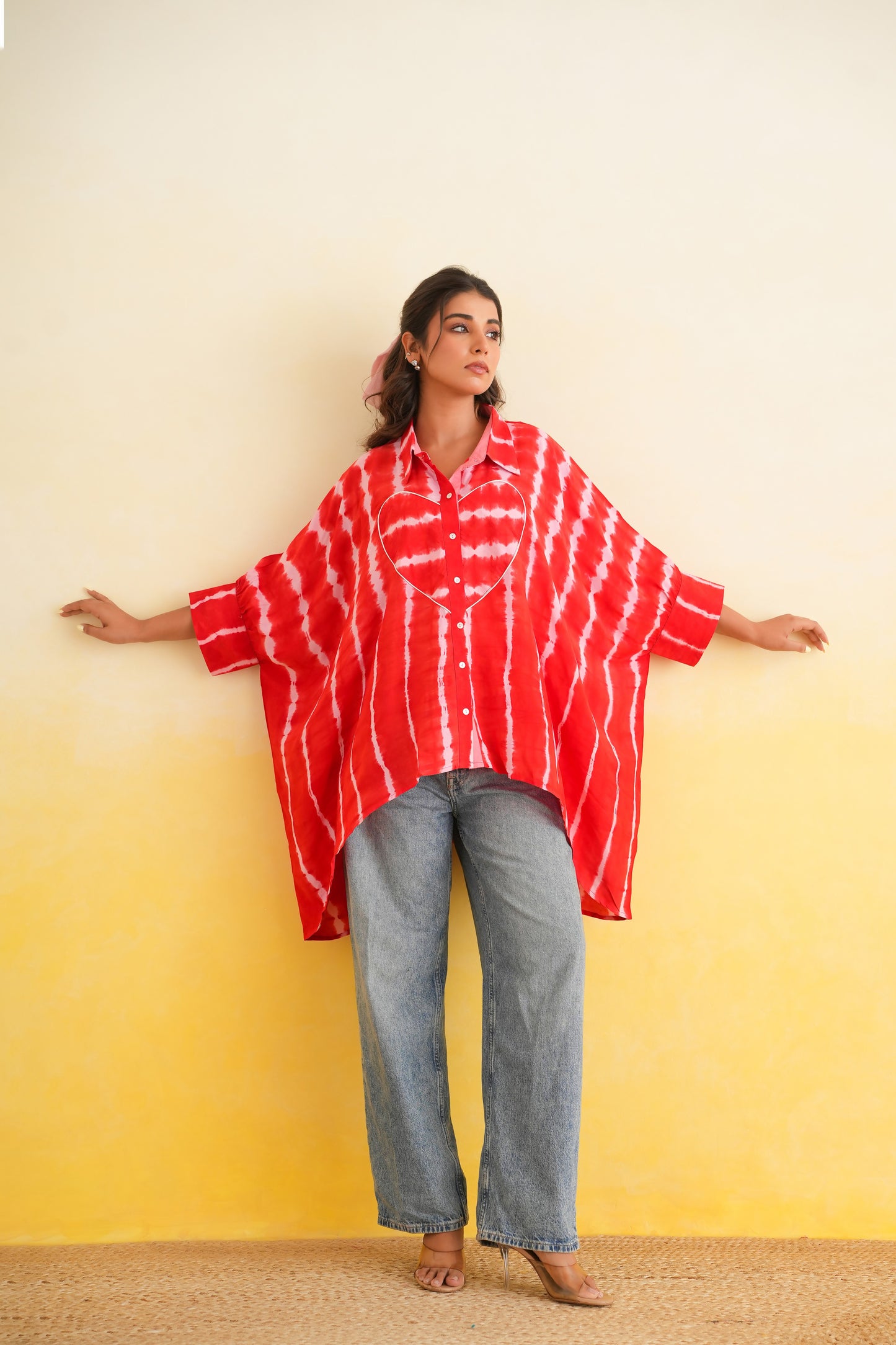 Shibori Shirt (Red and Pink)