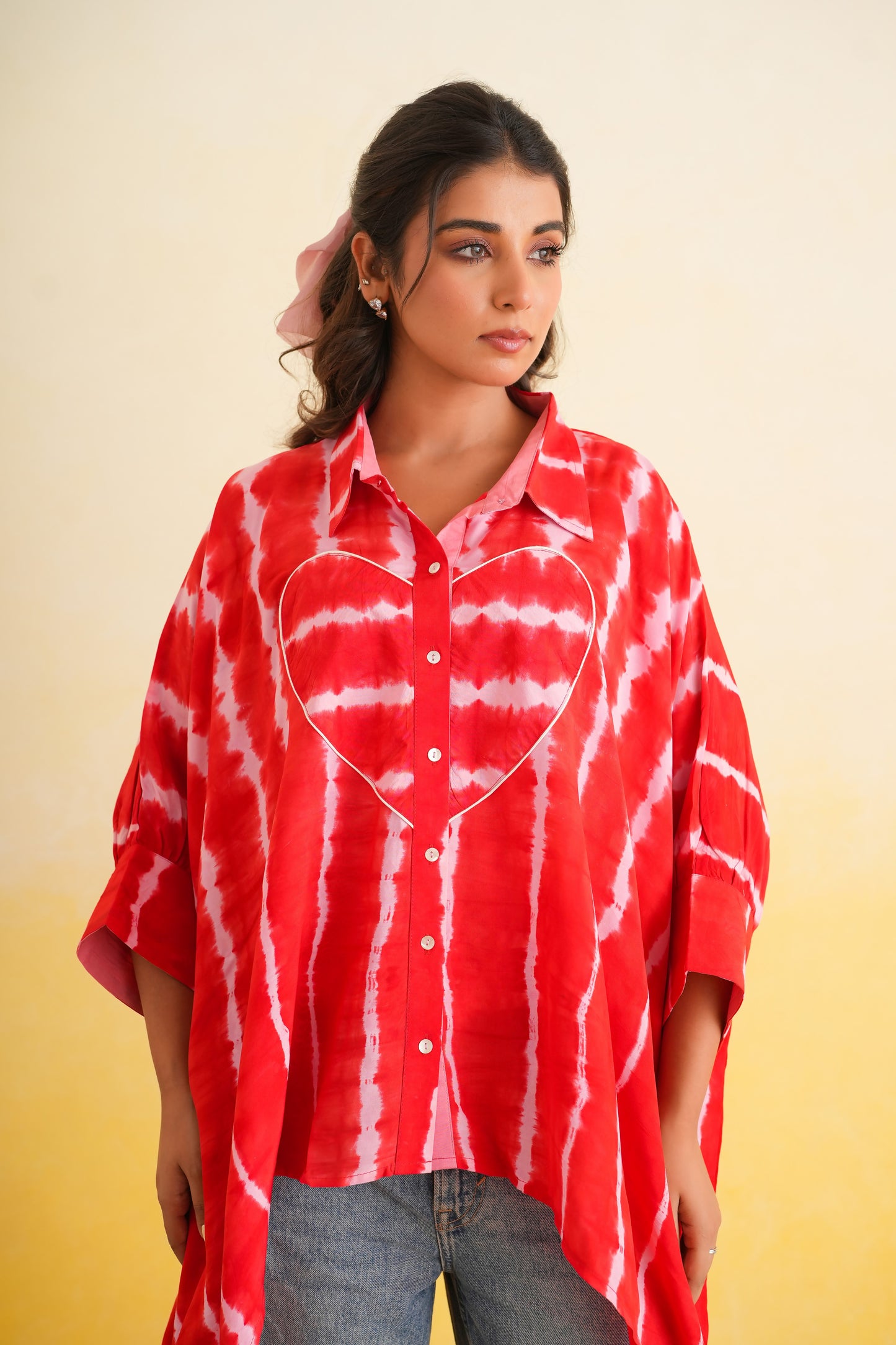 Shibori Shirt (Red and Pink)