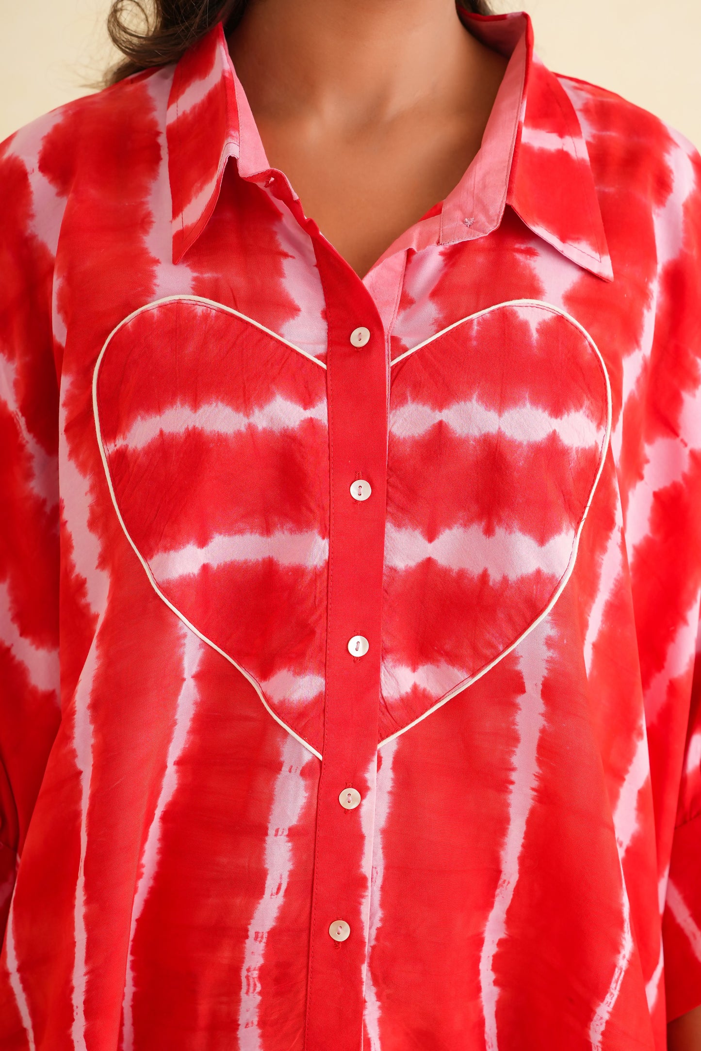 Shibori Shirt (Red and Pink)