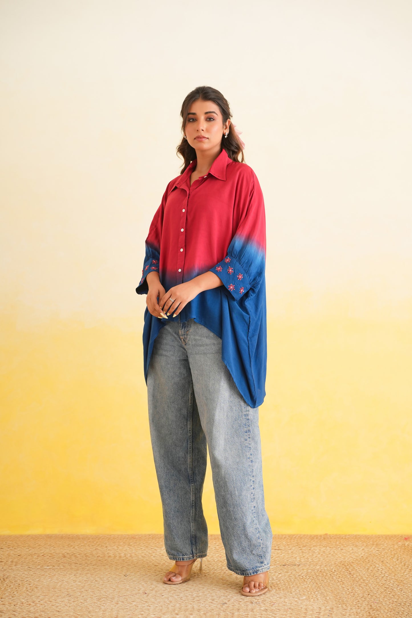 Ombre Shirt (Red & blue)