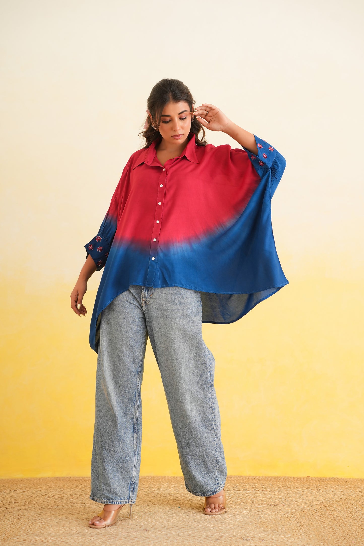 Ombre Shirt (Red & blue)