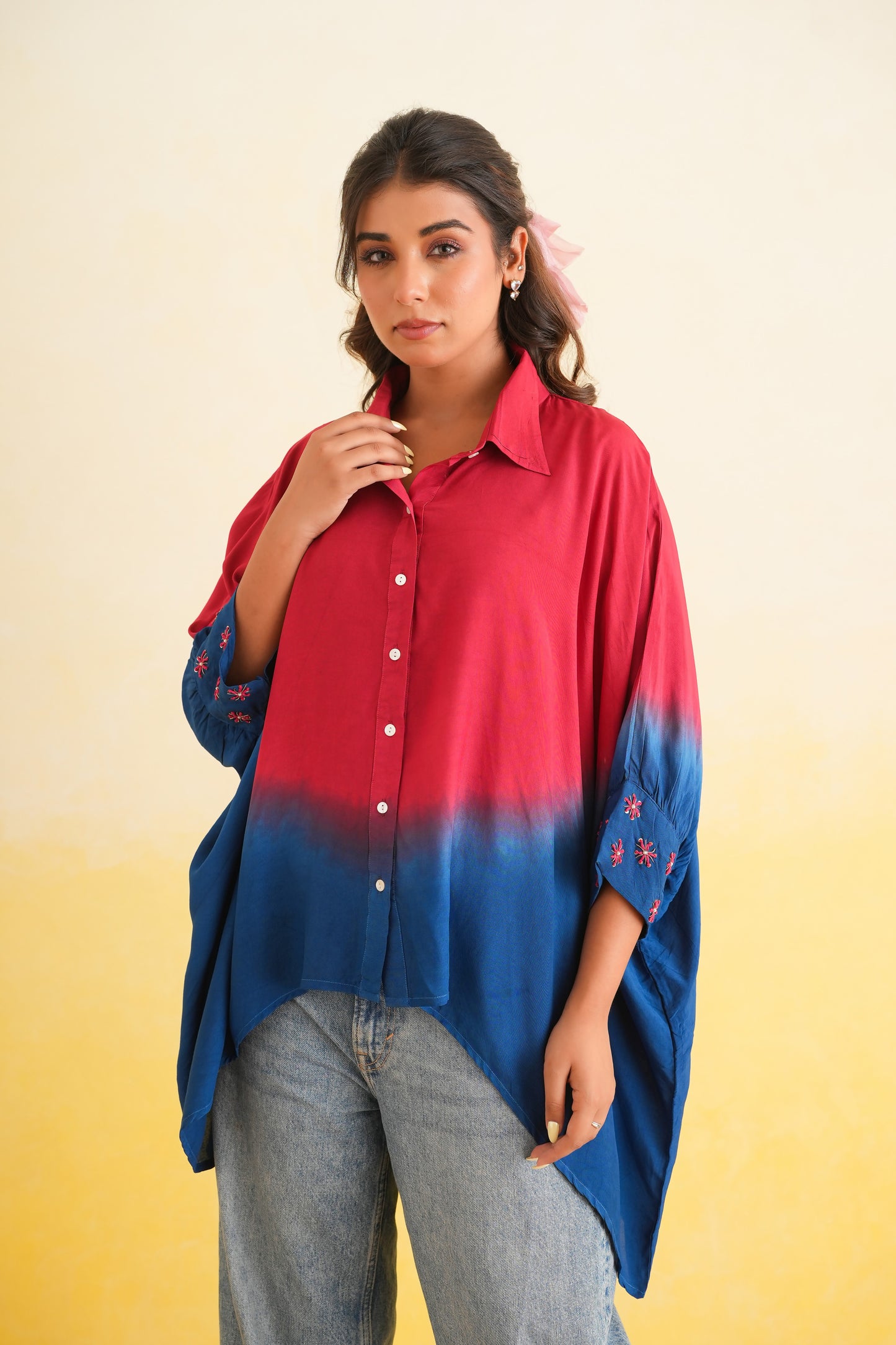 Ombre Shirt (Red & blue)