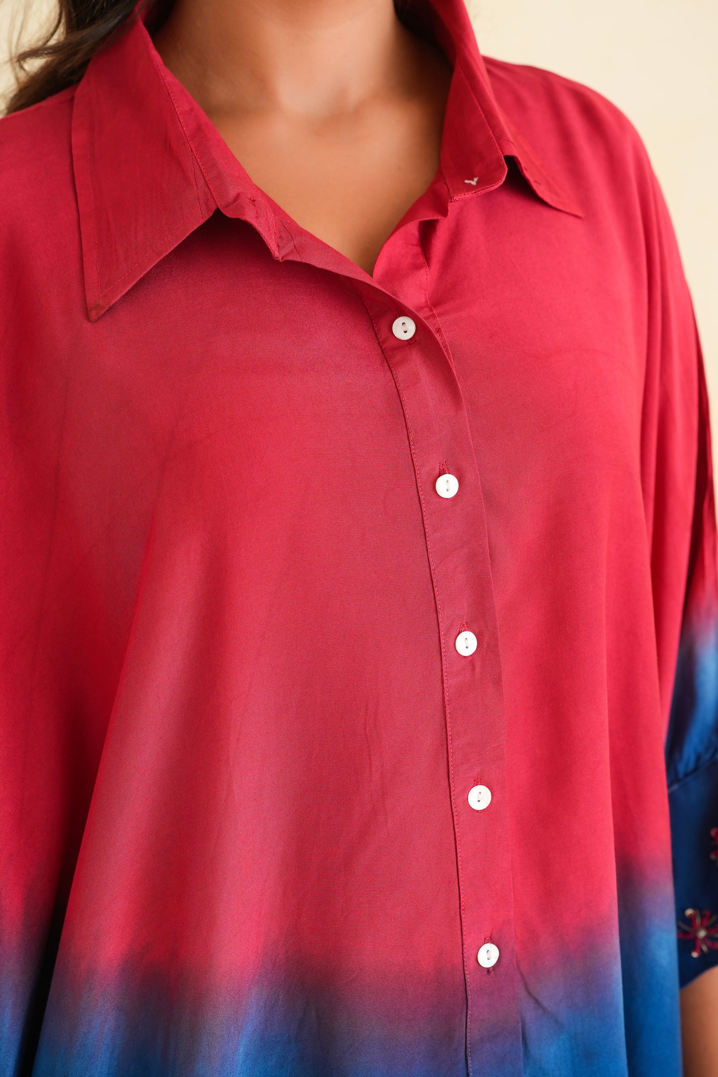 Ombre Shirt (Red & blue)