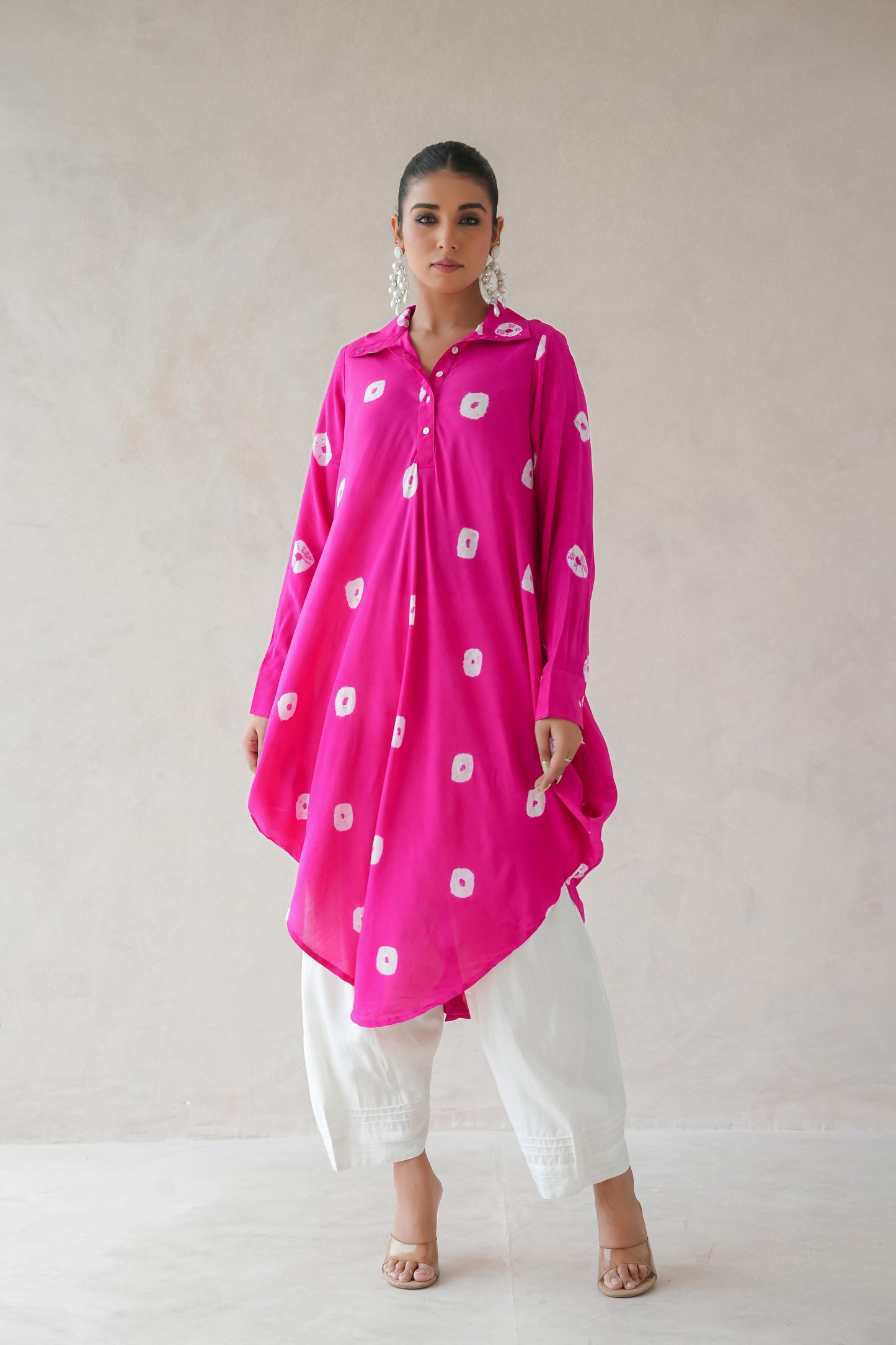 Bandhani Kurta (Hot Pink)