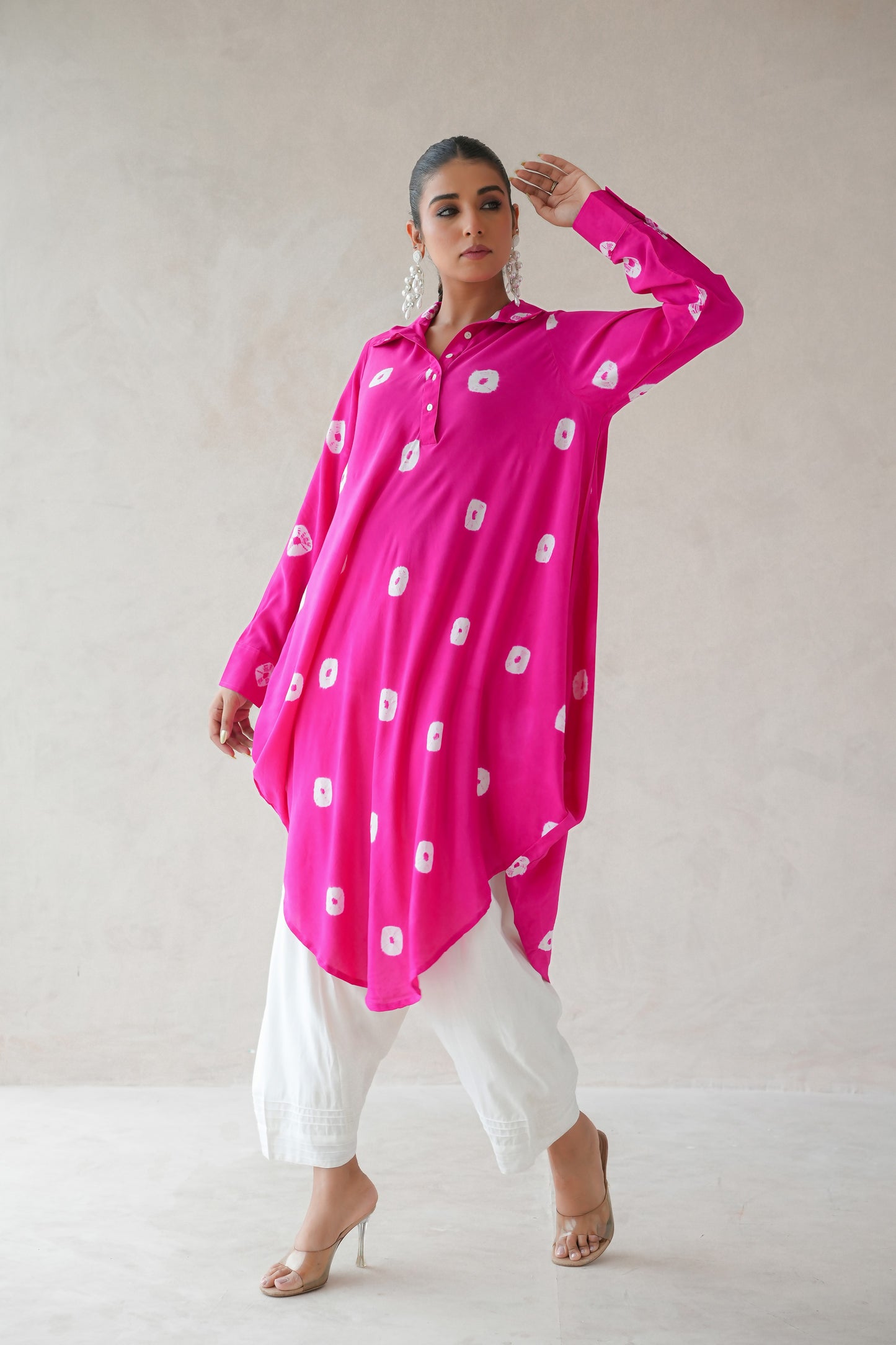 Bandhani Kurta (Hot Pink)