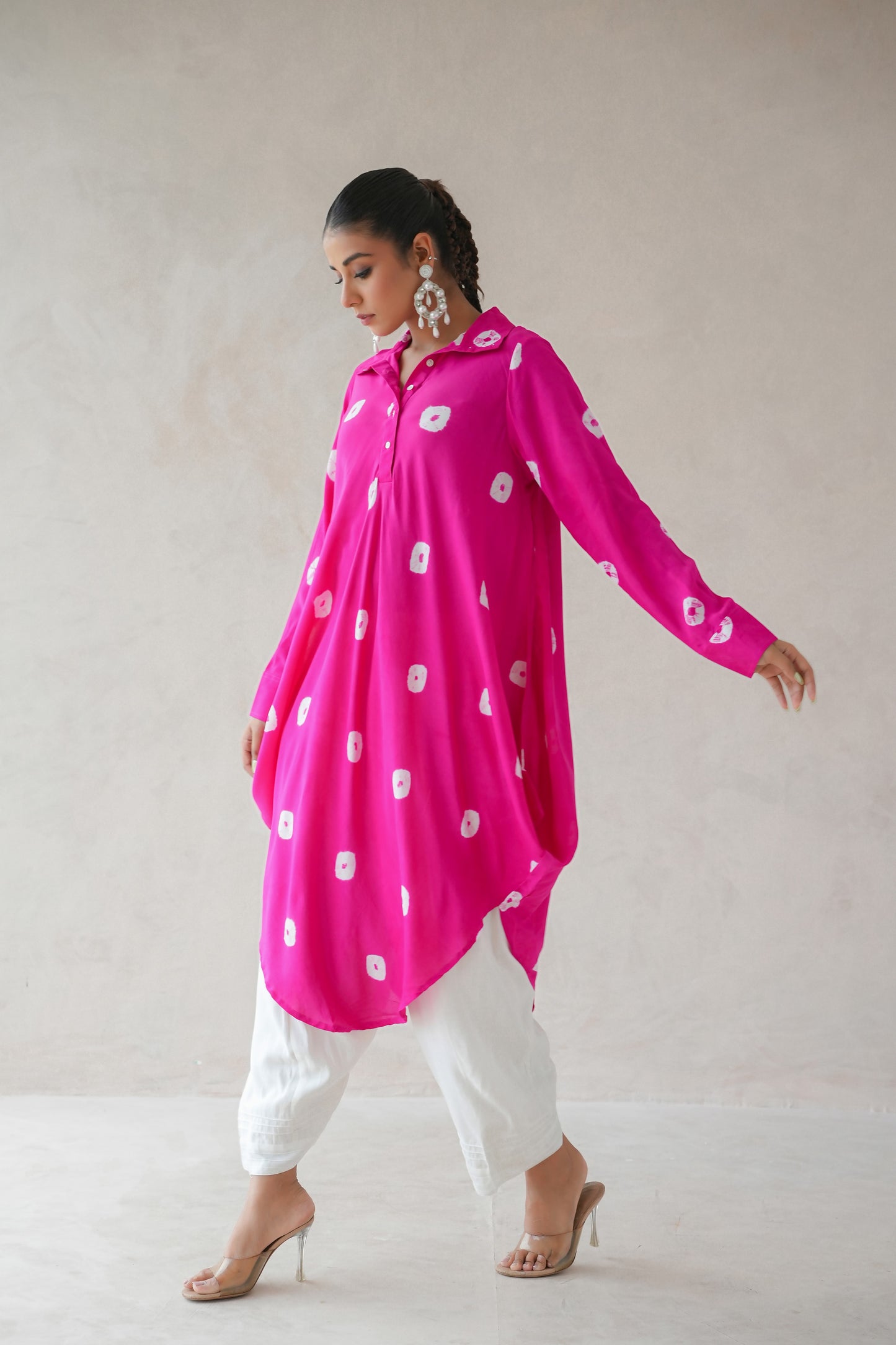 Bandhani Kurta (Hot Pink)