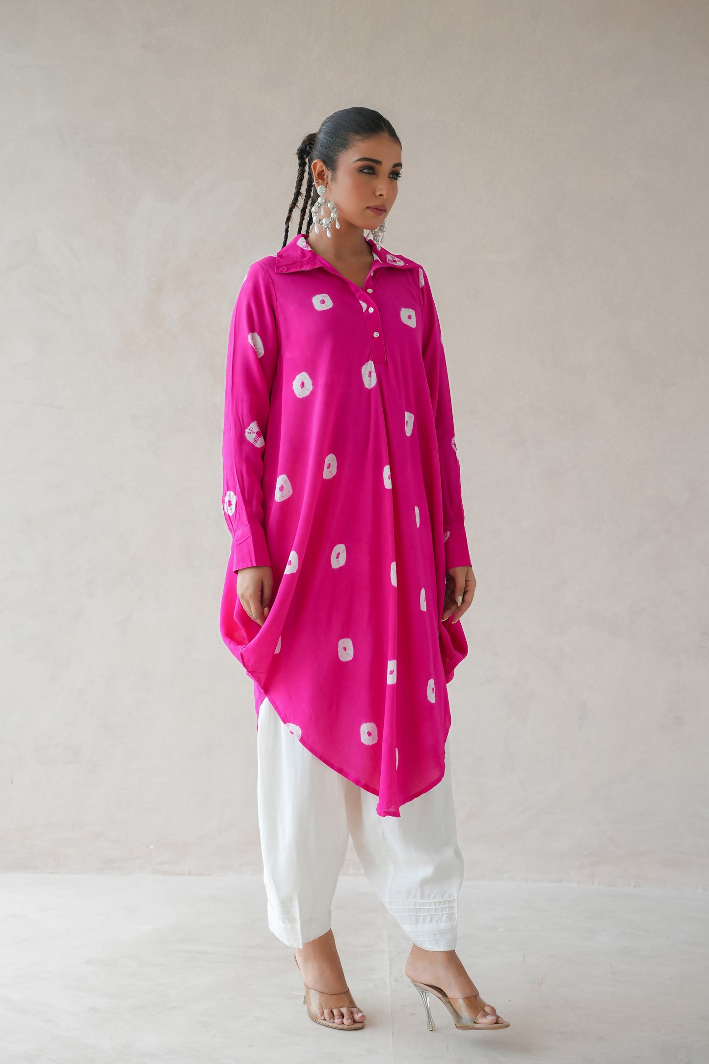 Bandhani Kurta (Hot Pink)
