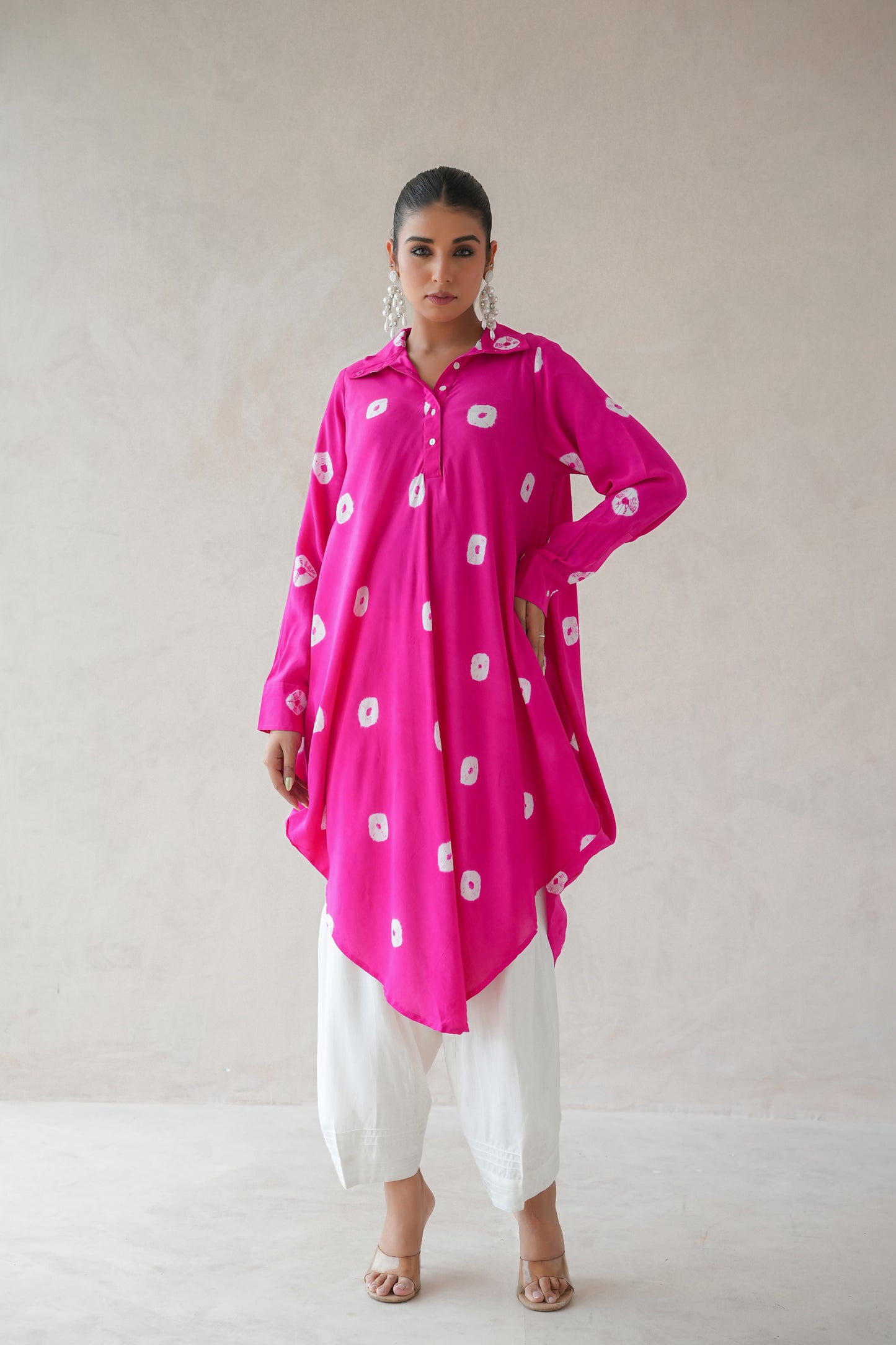 Bandhani Kurta (Hot Pink)