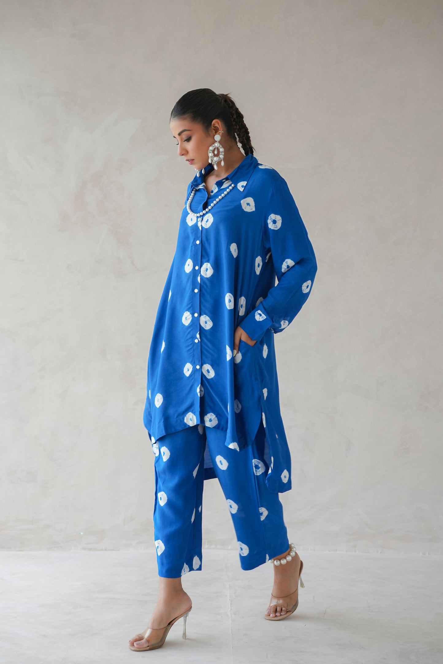 Bandhani Co-ord Set(Blue)