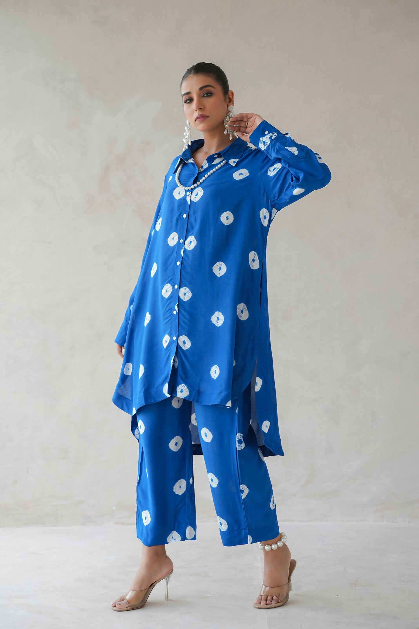 Bandhani Co-ord Set(Blue)