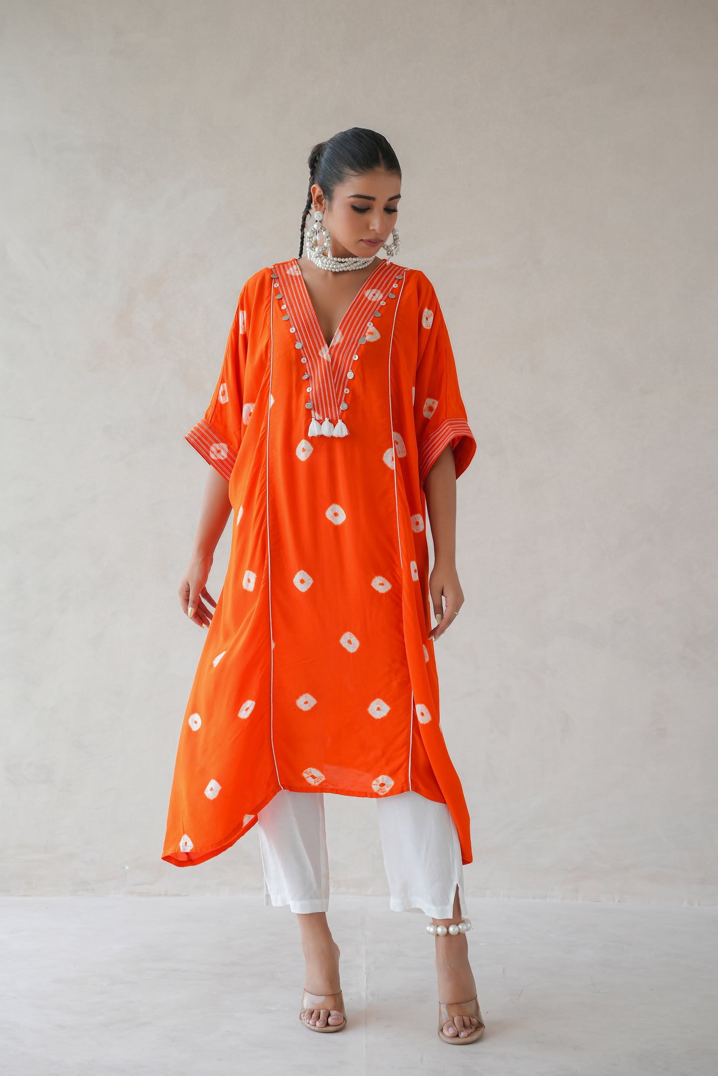 Bandhani Kaftan Set