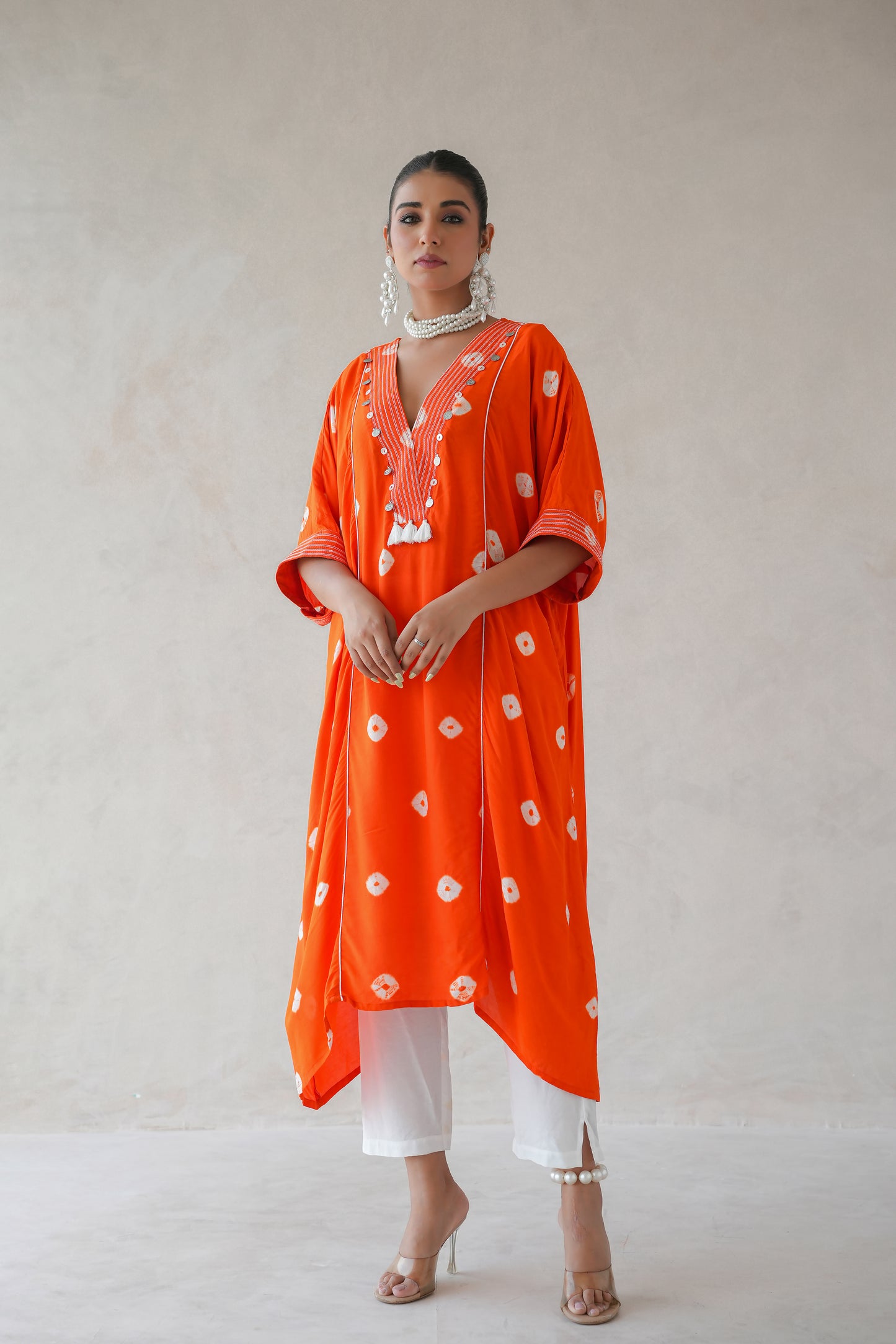 Bandhani Kaftan Set