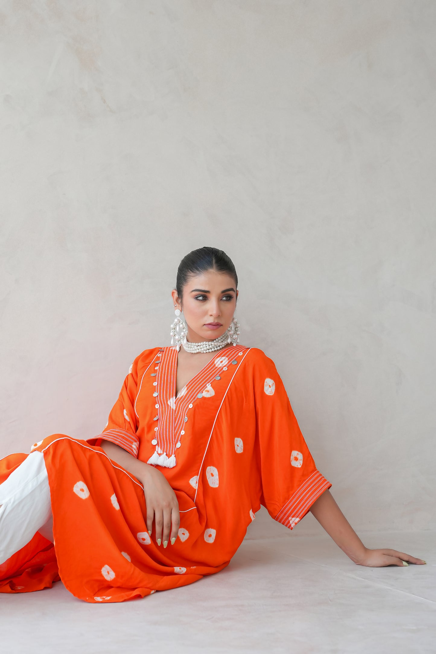 Bandhani Kaftan Set