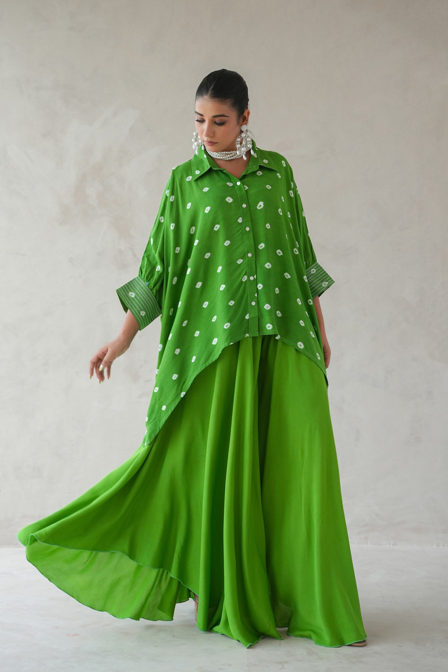 Bandhani Shirt (Green)