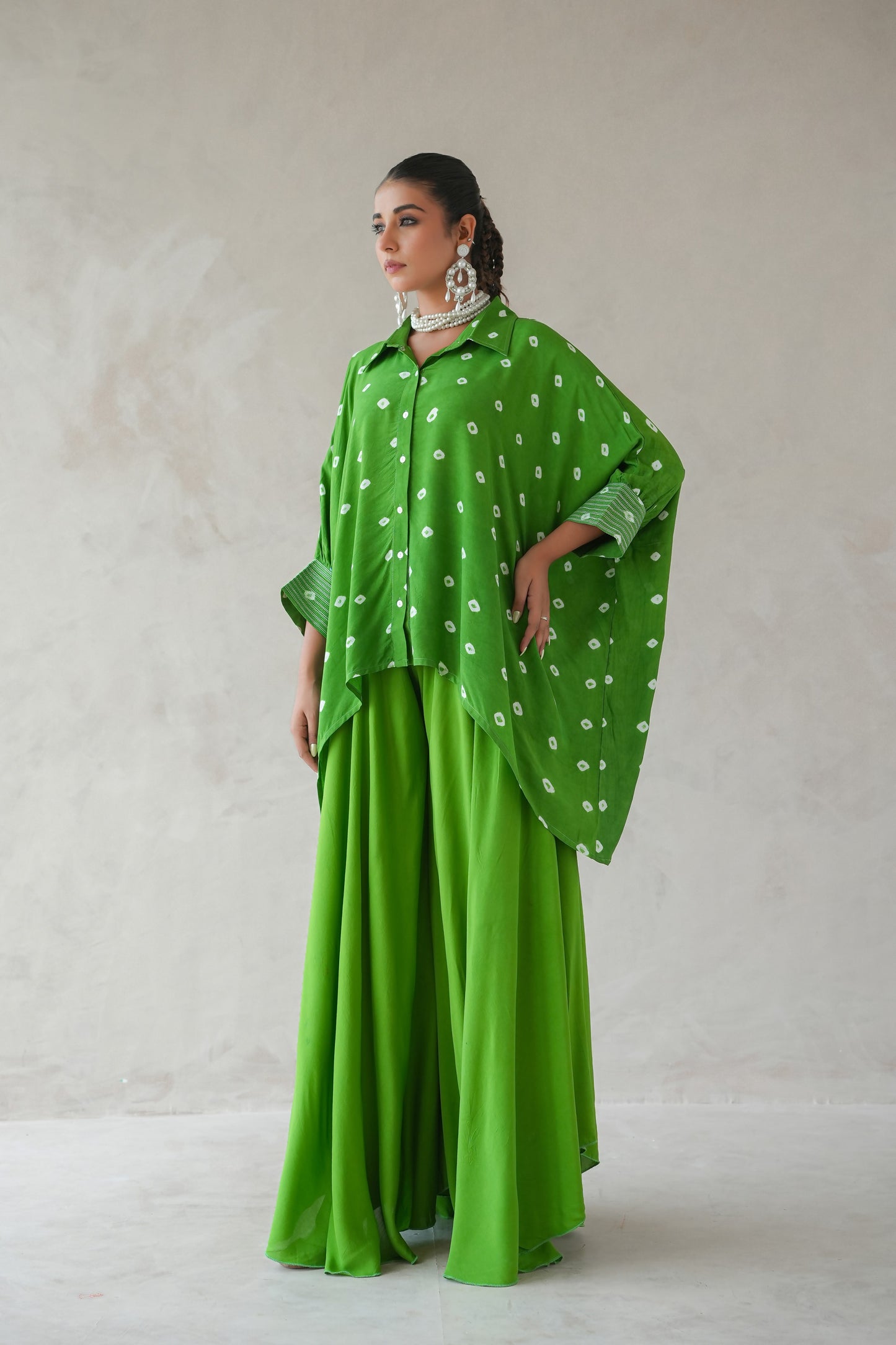 Bandhani Shirt (Green)