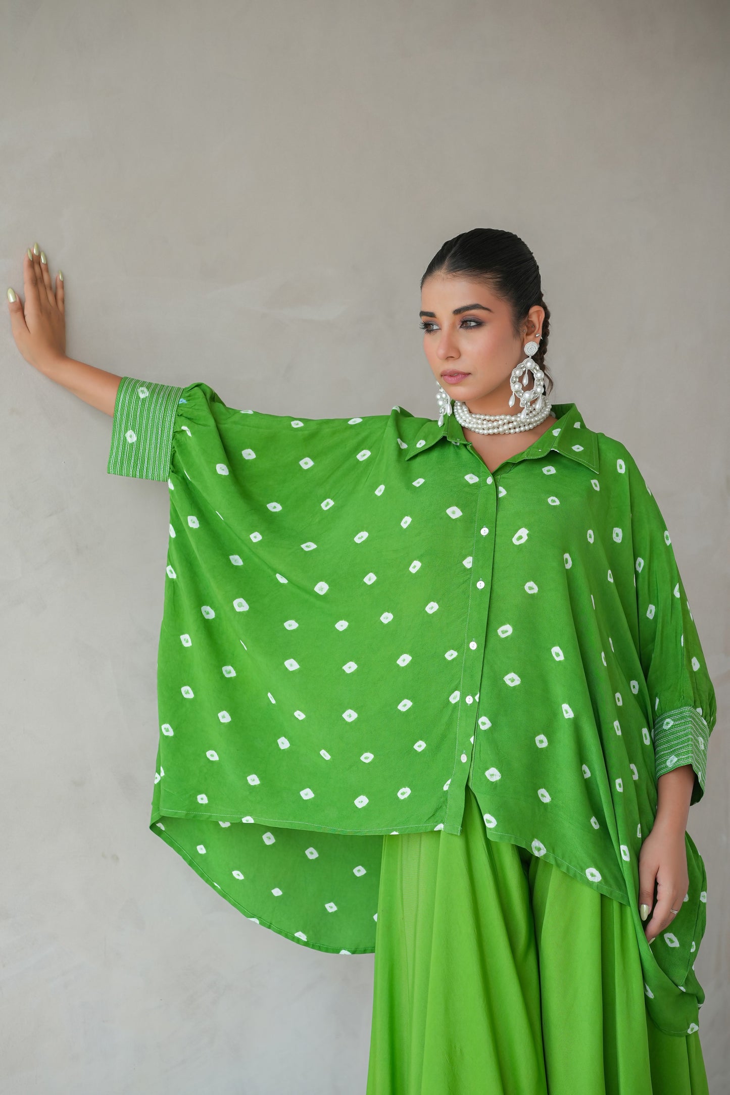 Bandhani Shirt (Green)