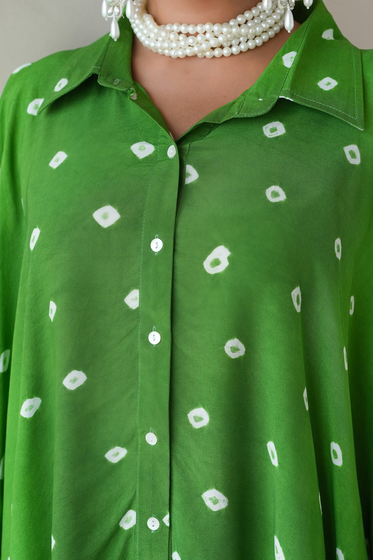 Bandhani Shirt (Green)