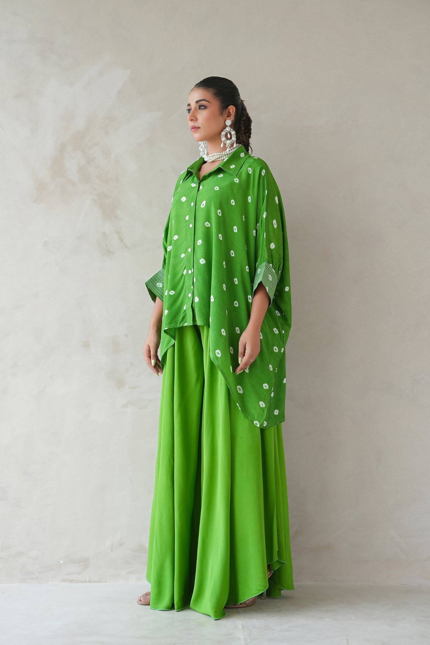 Bandhani Shirt (Green)