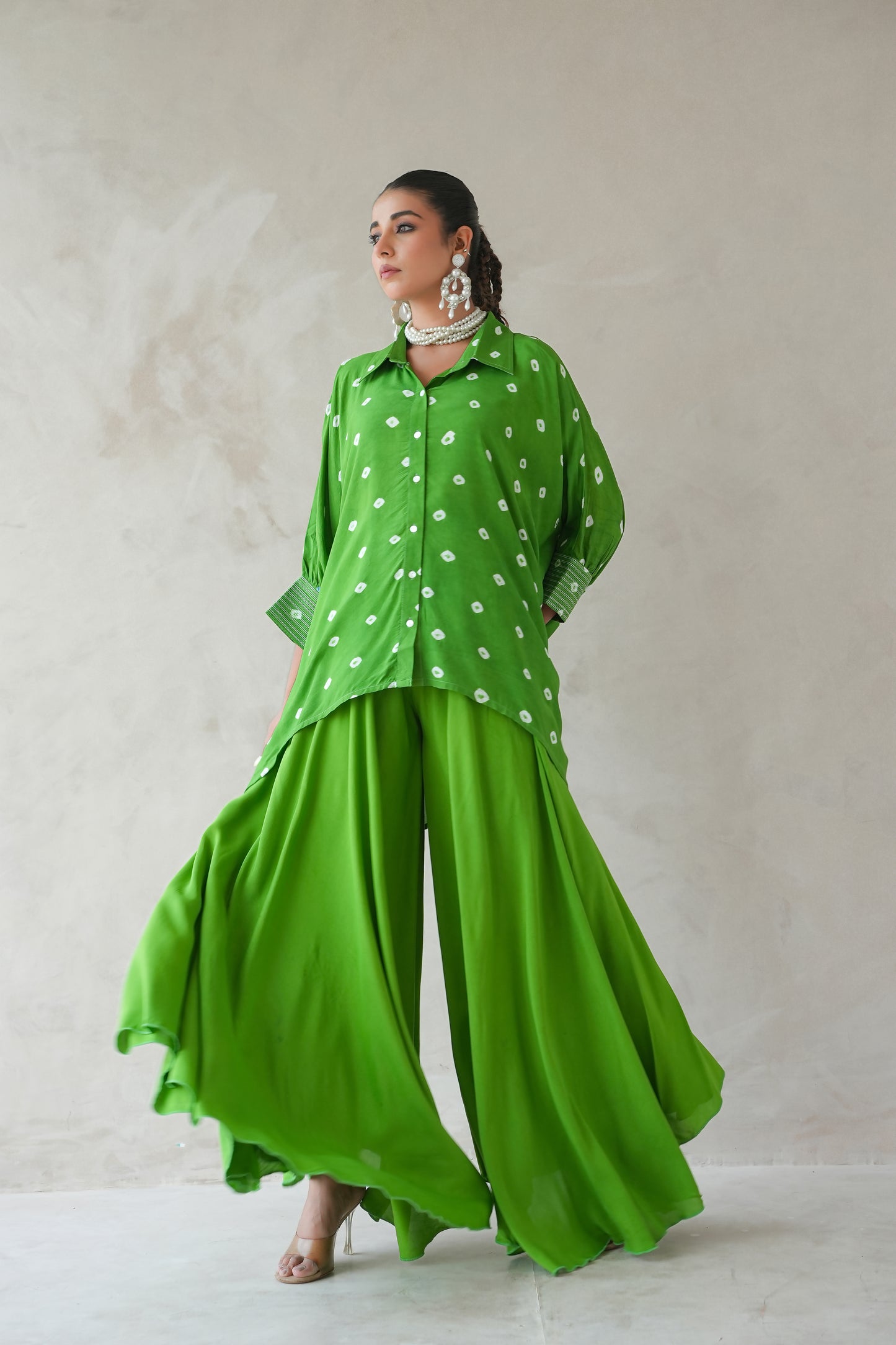 Bandhani Shirt (Green)