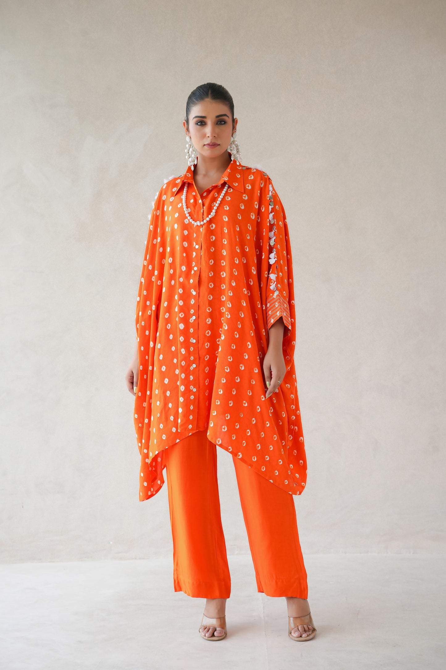 Bandhani Co-ord Set (Orange)