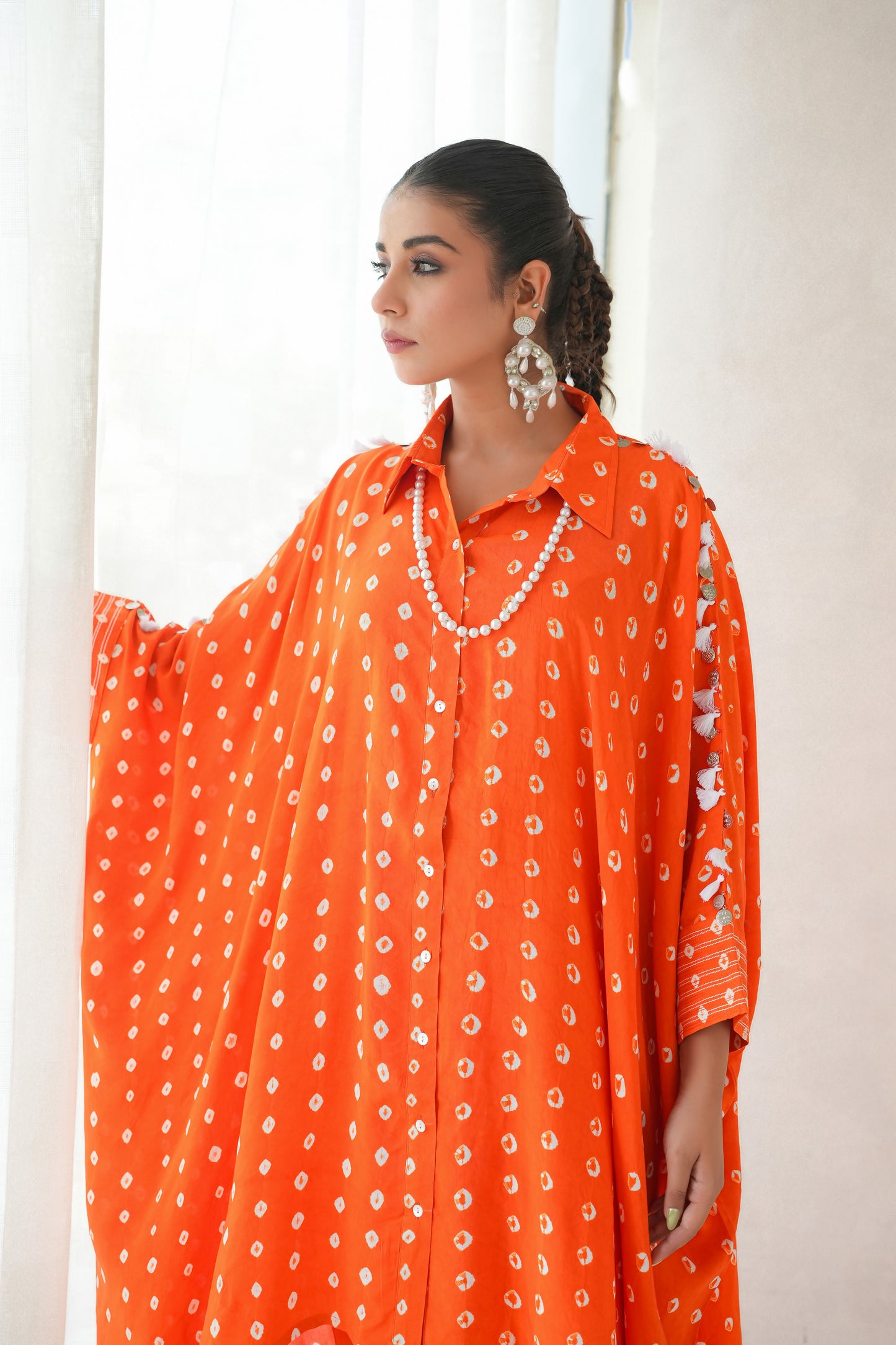 Bandhani Co-ord Set (Orange)