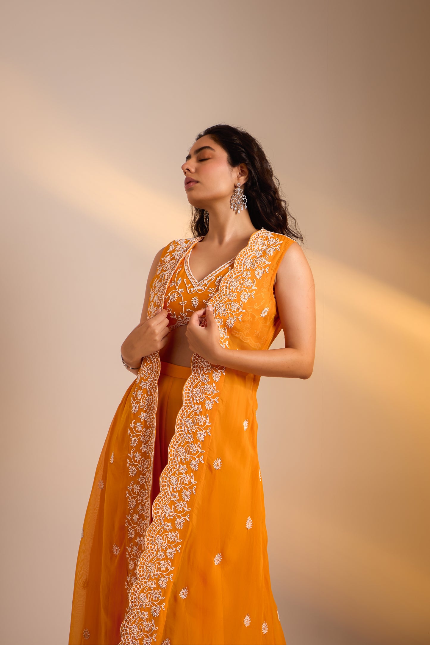 Embellished Plazzos set with Cape