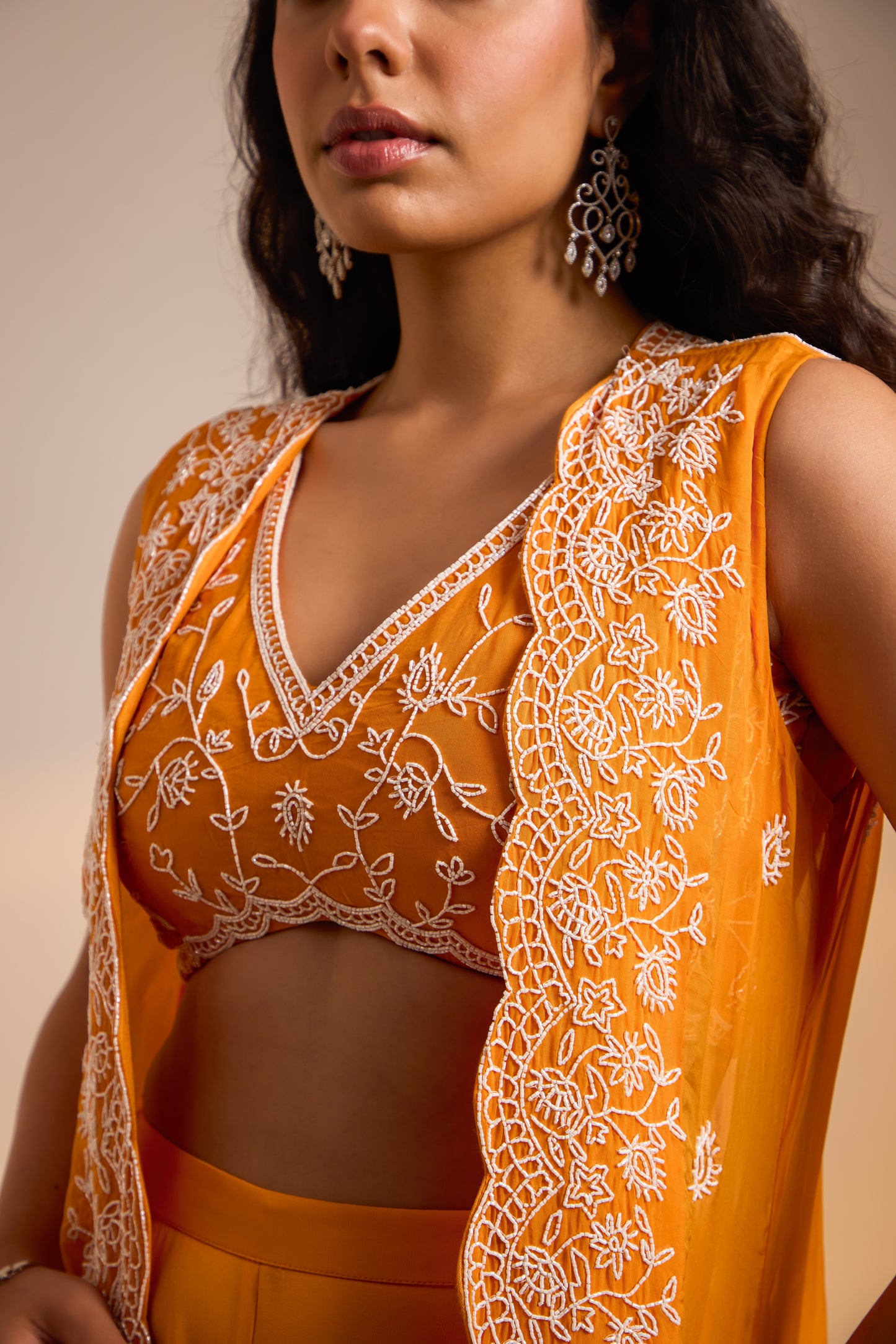Embellished Plazzos set with Cape