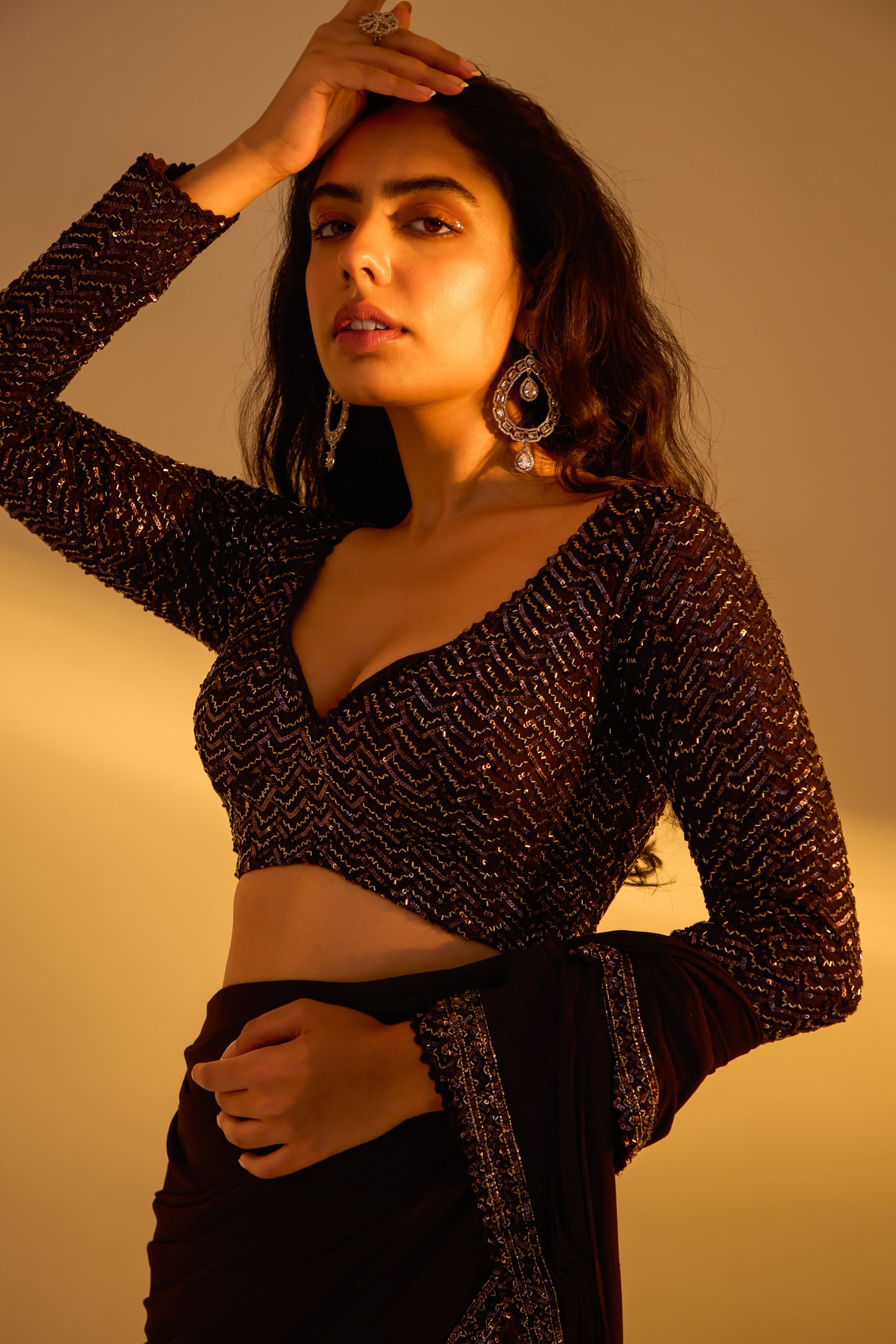 Embellished Pre Draped Saree