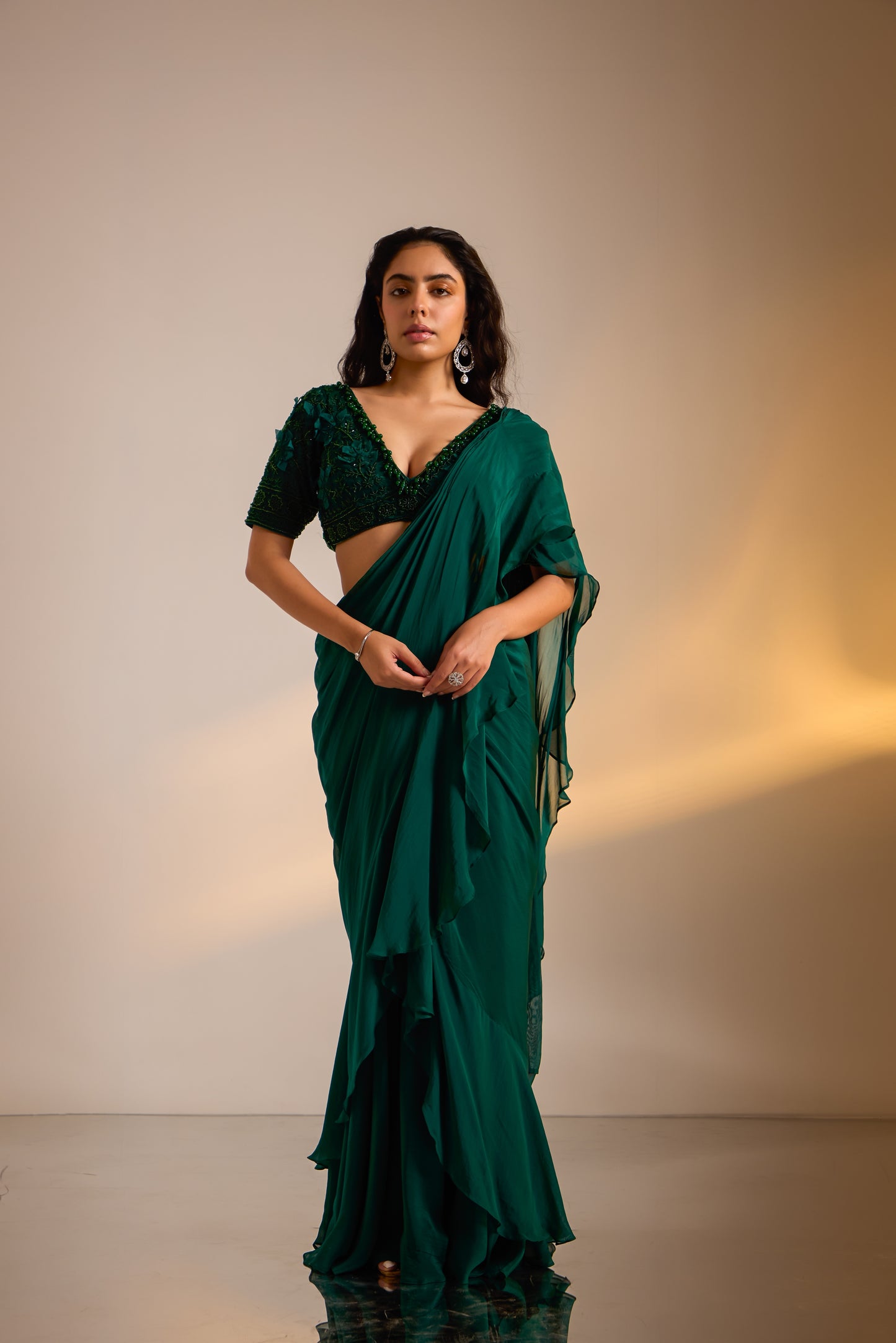 Embellished Lehenga Draped Saree