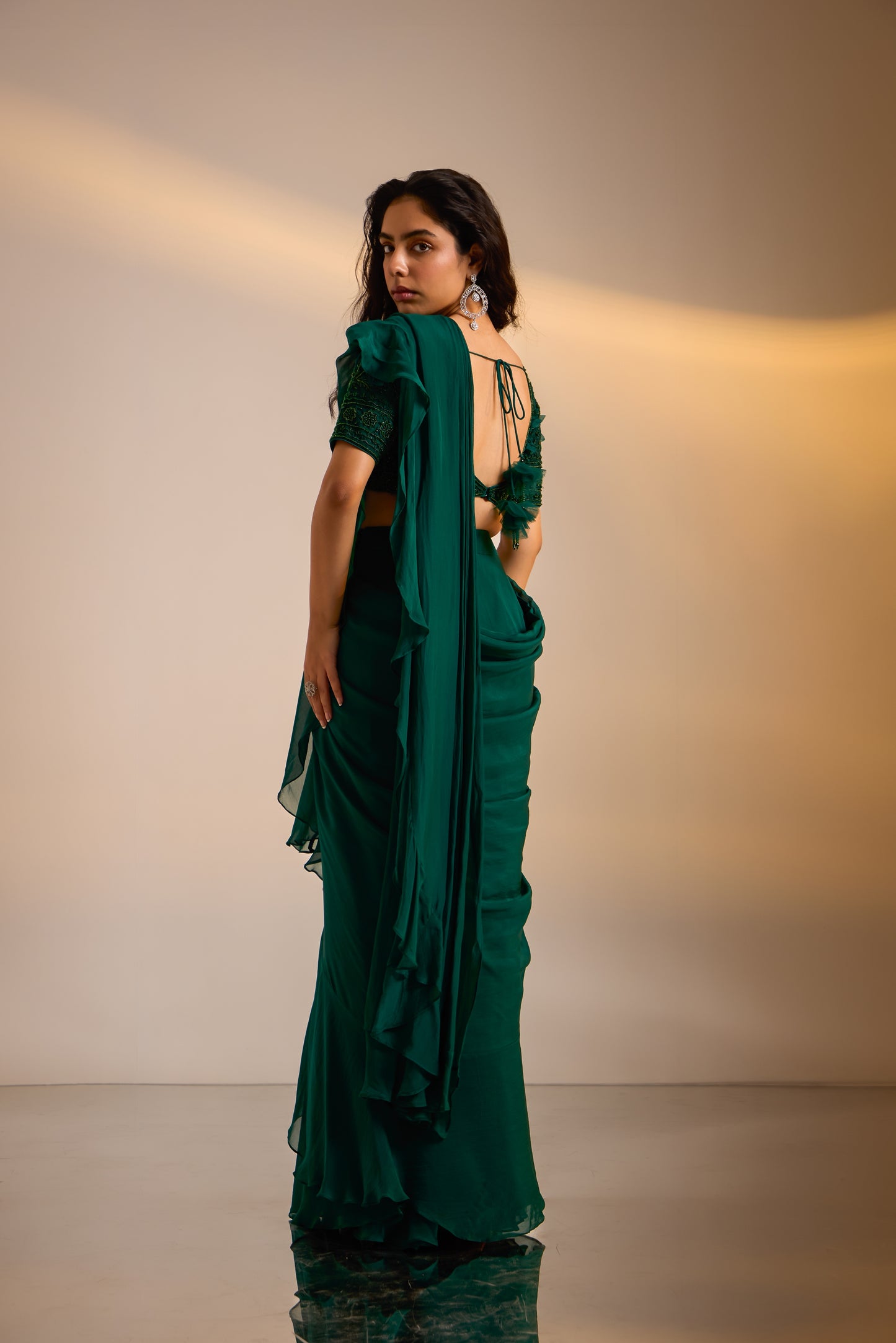 Embellished Lehenga Draped Saree