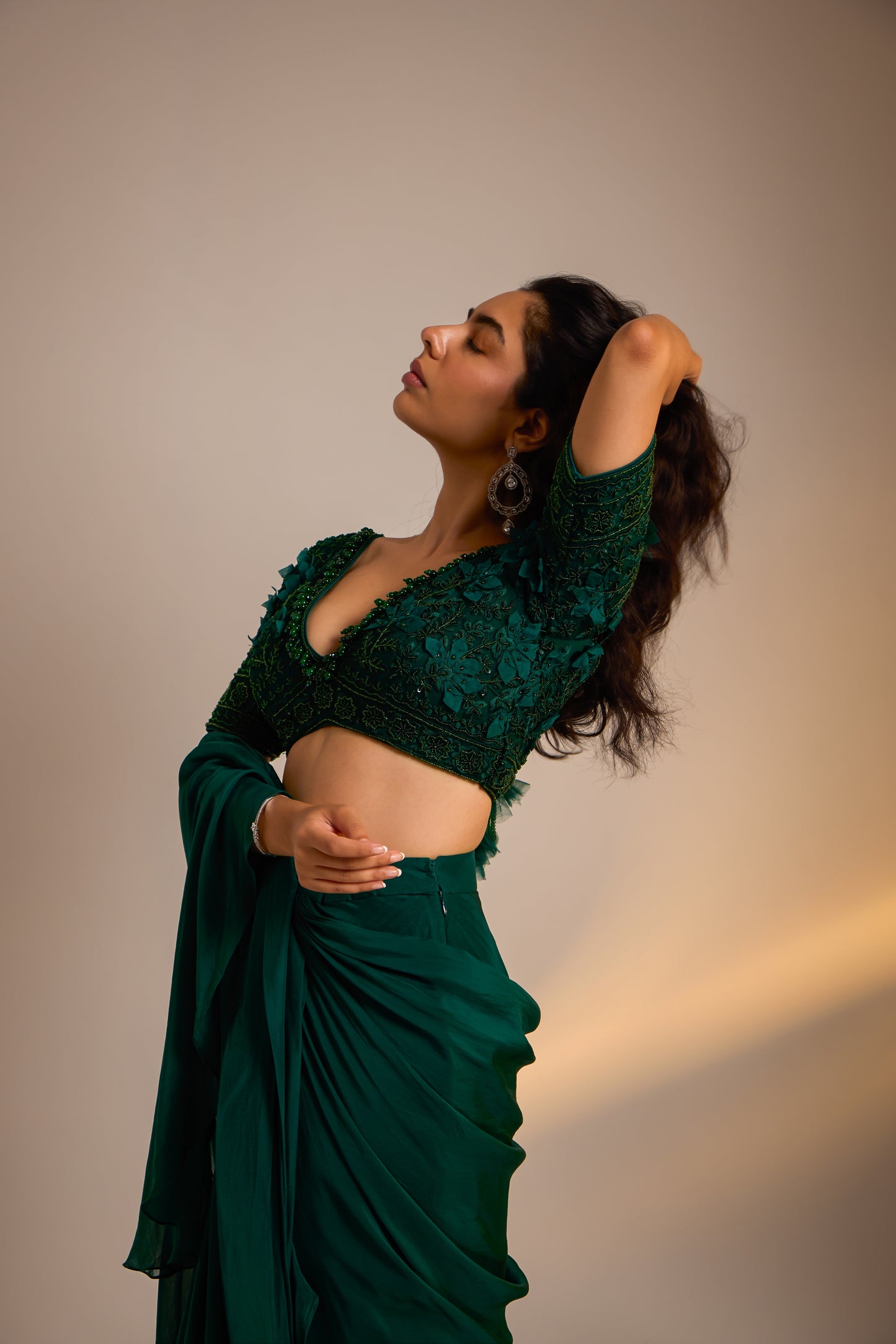 Embellished Lehenga Draped Saree