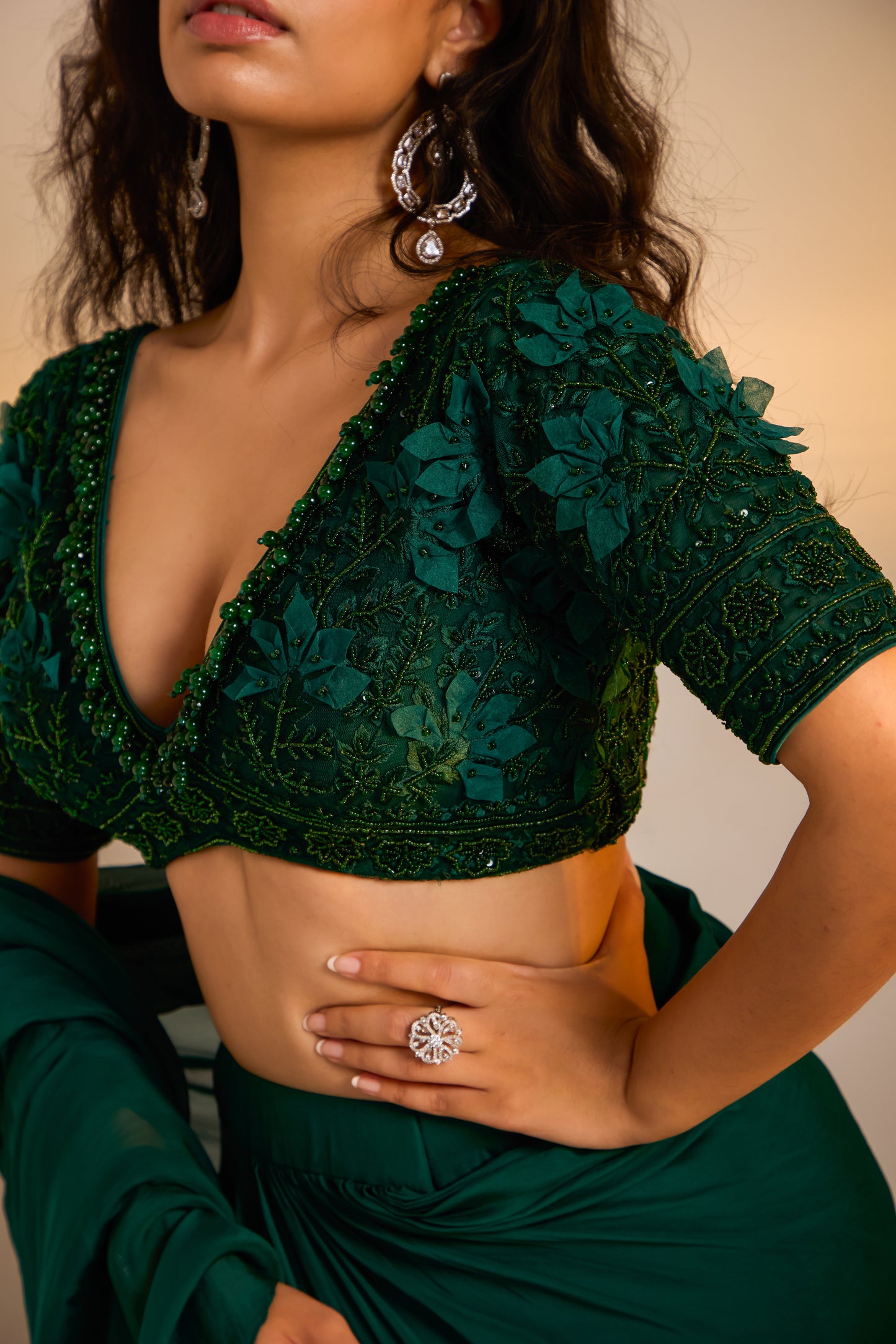 Embellished Lehenga Draped Saree