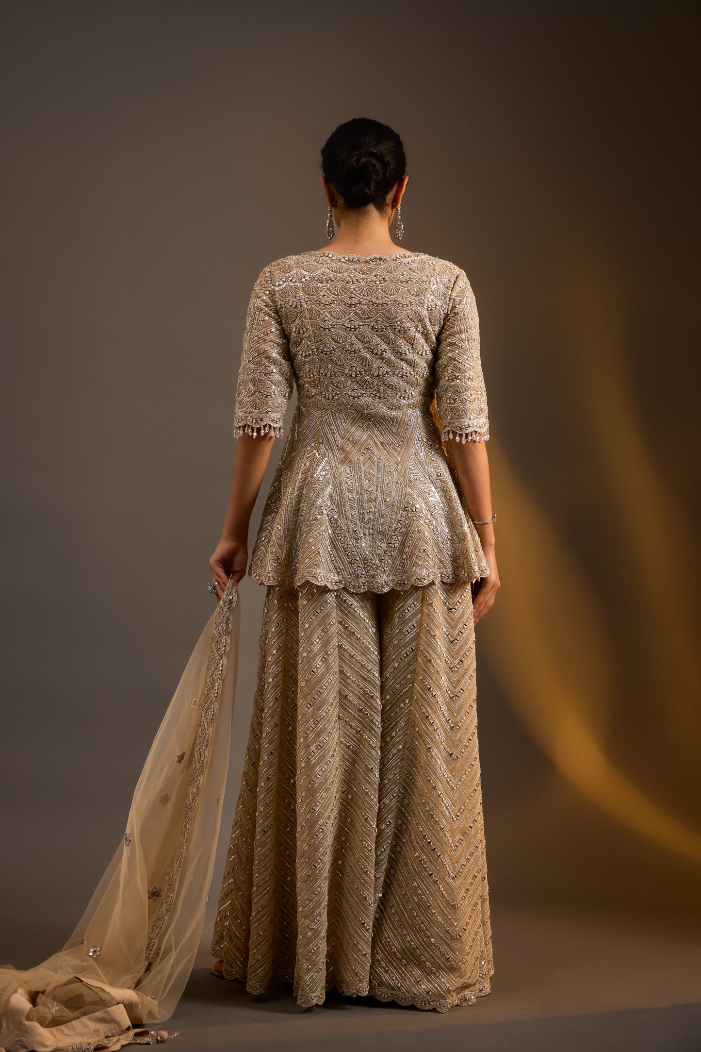 Embellished Peplum Sharara set
