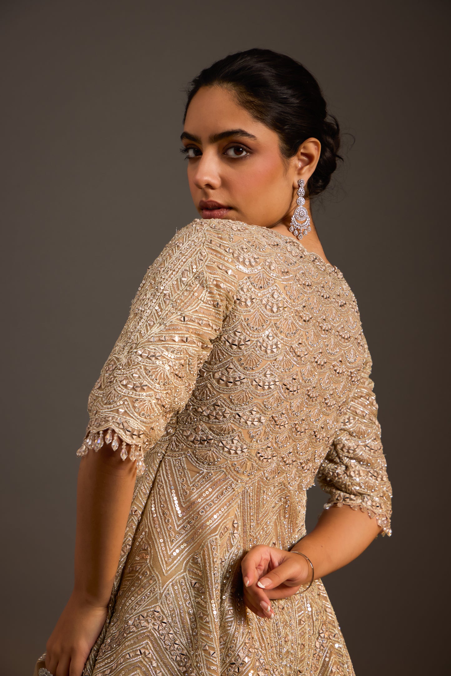 Embellished Peplum Sharara set