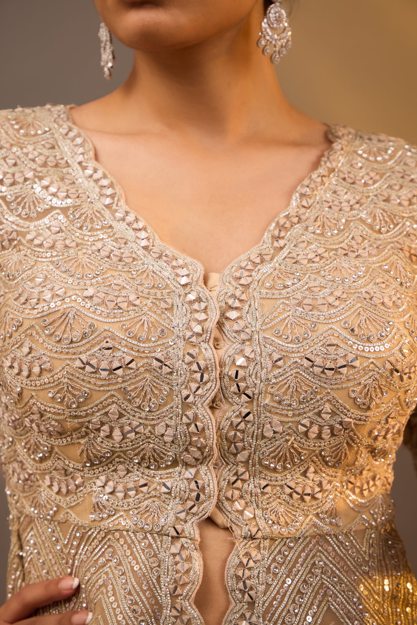 Embellished Peplum Sharara set