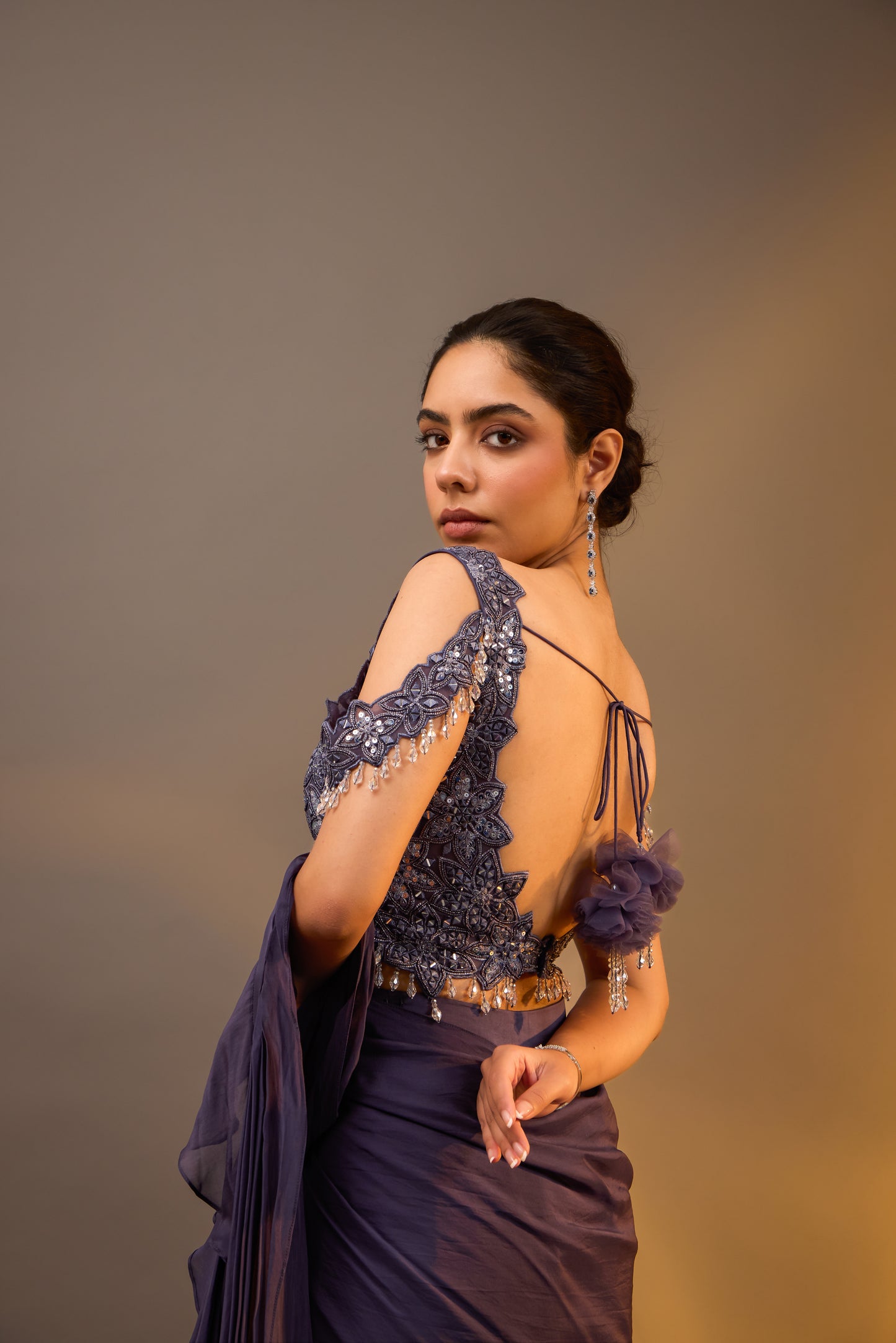 Embellished Pre Draped Lehenga Saree