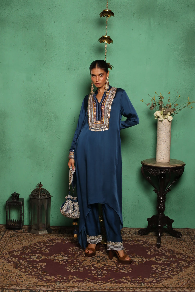 Coin Kurta(Royal Blue)