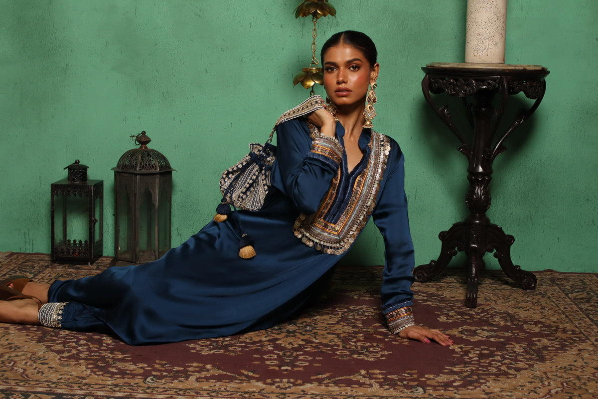 Coin Kurta(Royal Blue)
