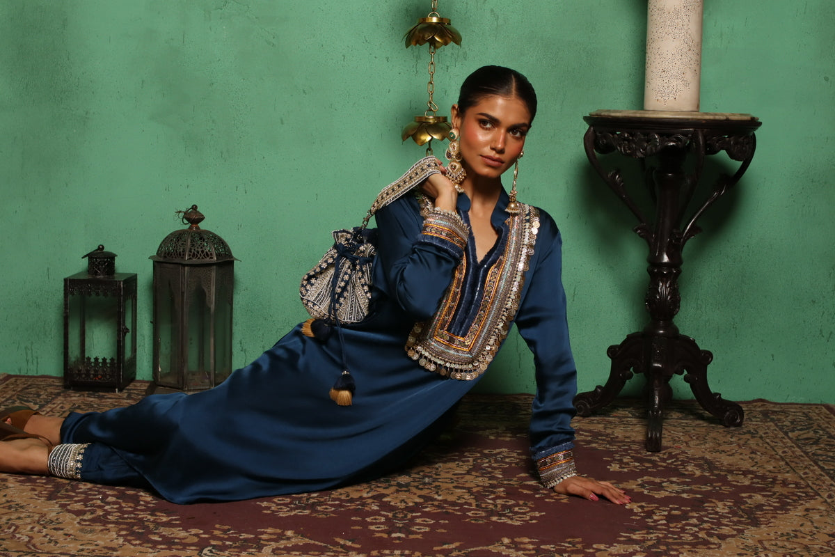 Coin Kurta(Royal Blue)