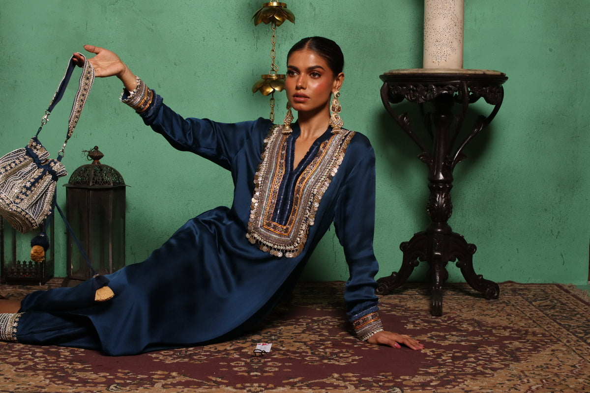 Coin Kurta(Royal Blue)