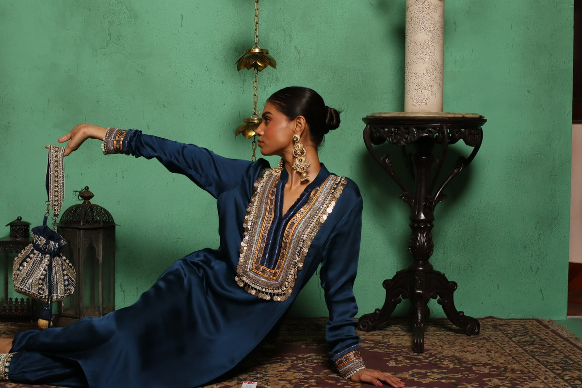 Coin Kurta(Royal Blue)
