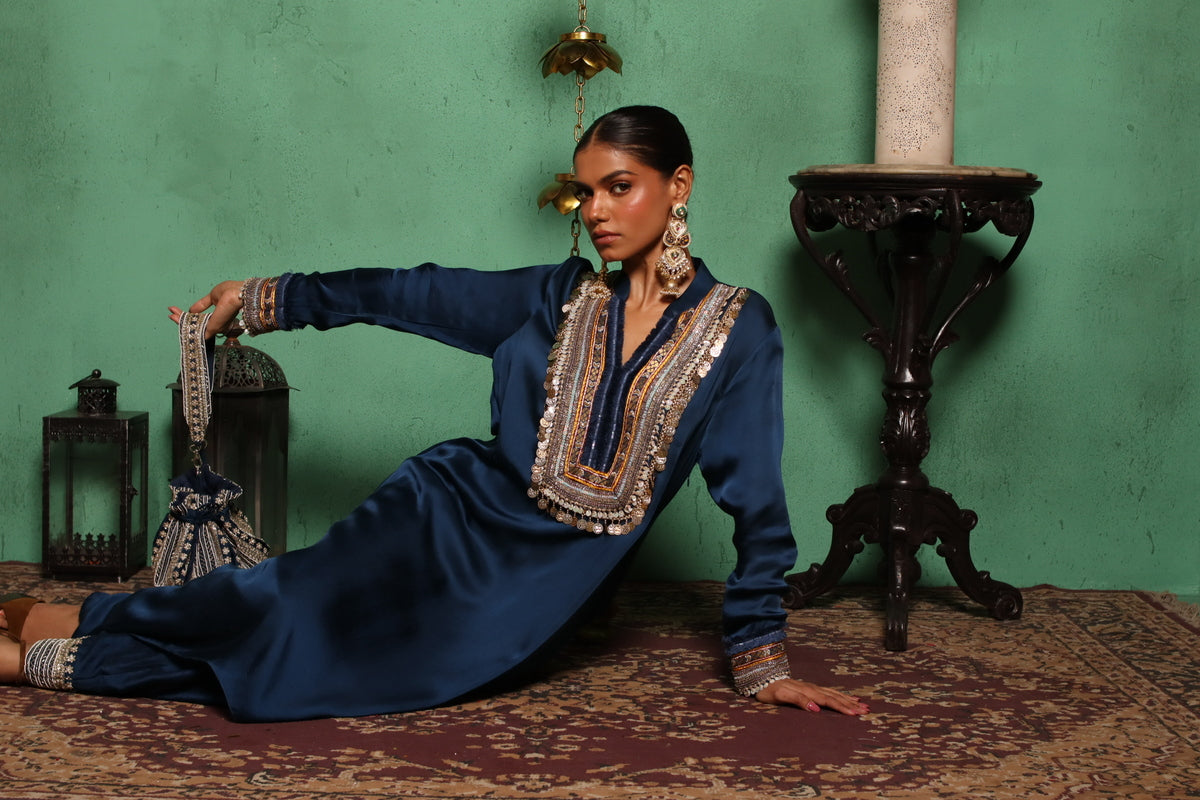 Coin Kurta(Royal Blue)